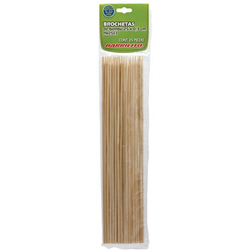 Brochetas de bambu 10",pk/25pz.,ctn/72pz.
