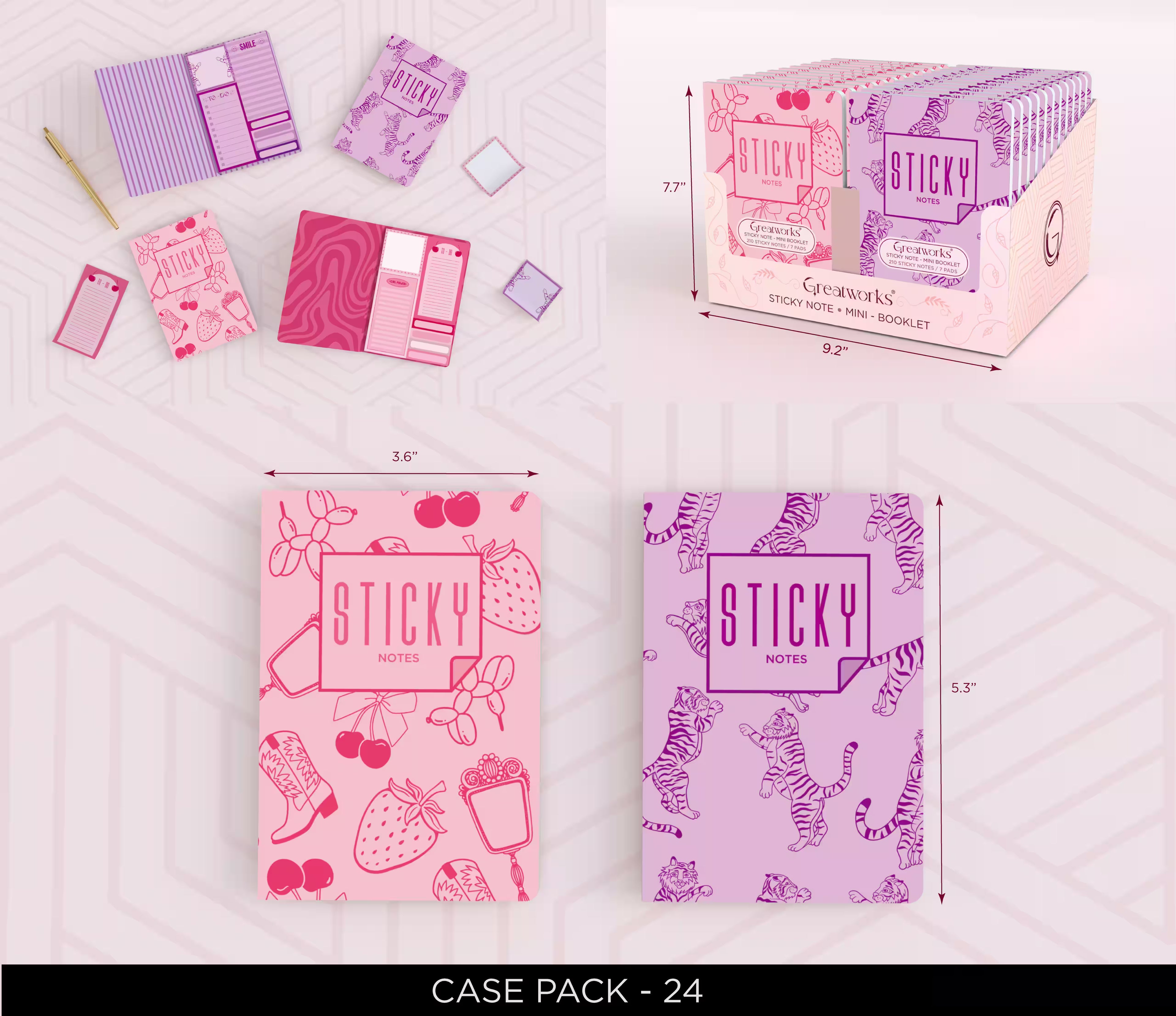 GW STICKY NOTE MINI BOOKLET ASST