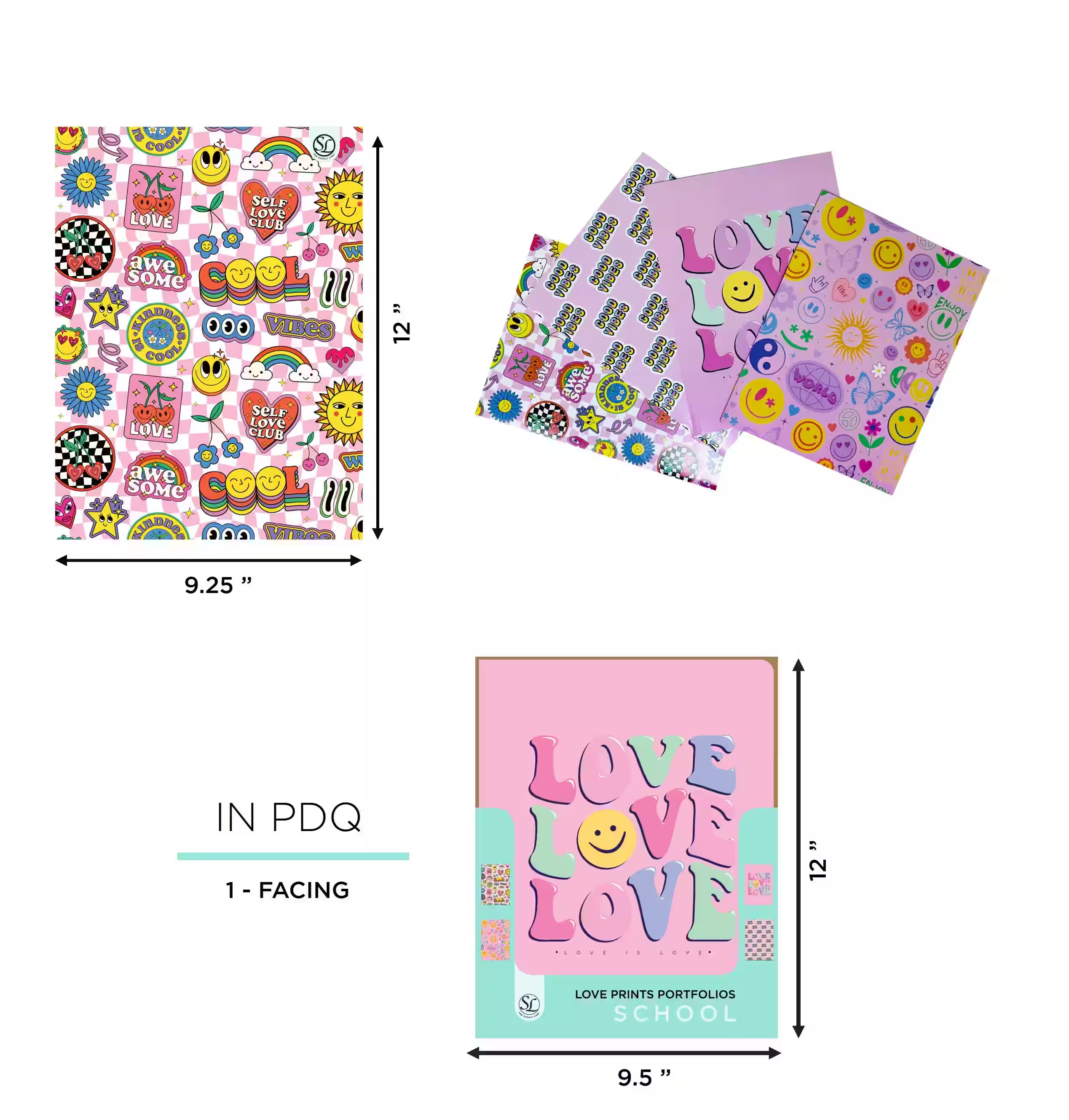 SL- STICKERS & LOVE ASST PAPER PORTFOLIO- IN PDQ