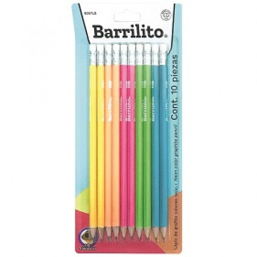 Lapiz grafito colores neon pk/10pz.,ctn/20pk