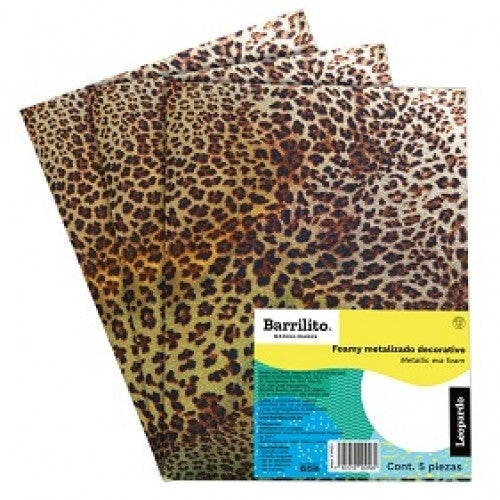 Foamy Carta Metalizado Leopardo pk/5pz
