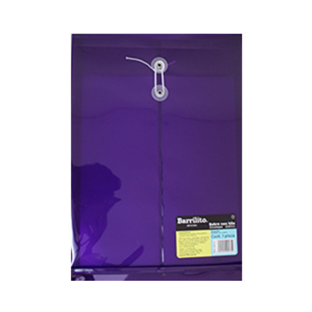 Sobre plastico con hilo tamaño oficio vertical ctn/96pzs bolsa/12pzs (precio por bolsa)
