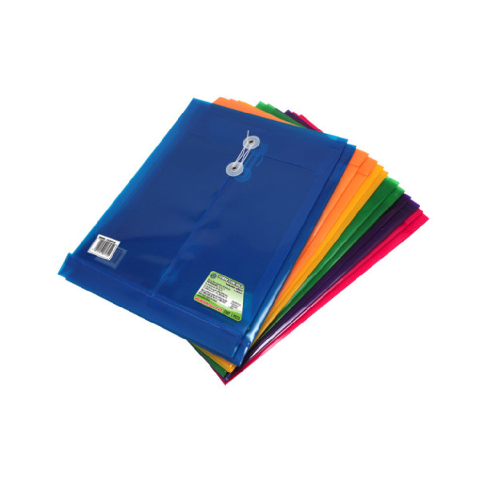 Sobre plastico con hilo tamaño oficio vertical ctn/96pzs bolsa/12pzs (precio por bolsa)
