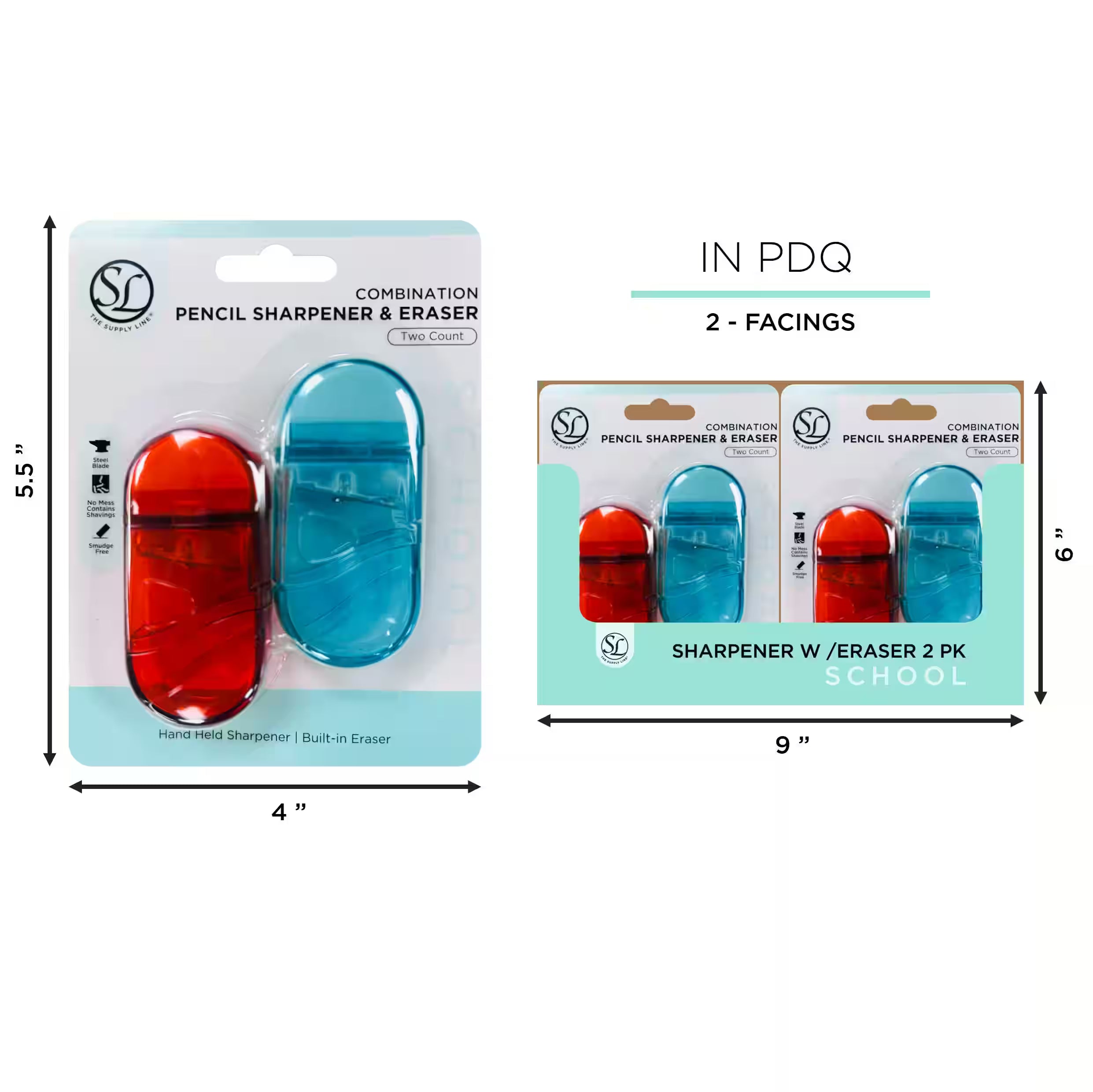 R 2PK SHARPENER W/ ERASE R- ASST IN PDQ- 73623501