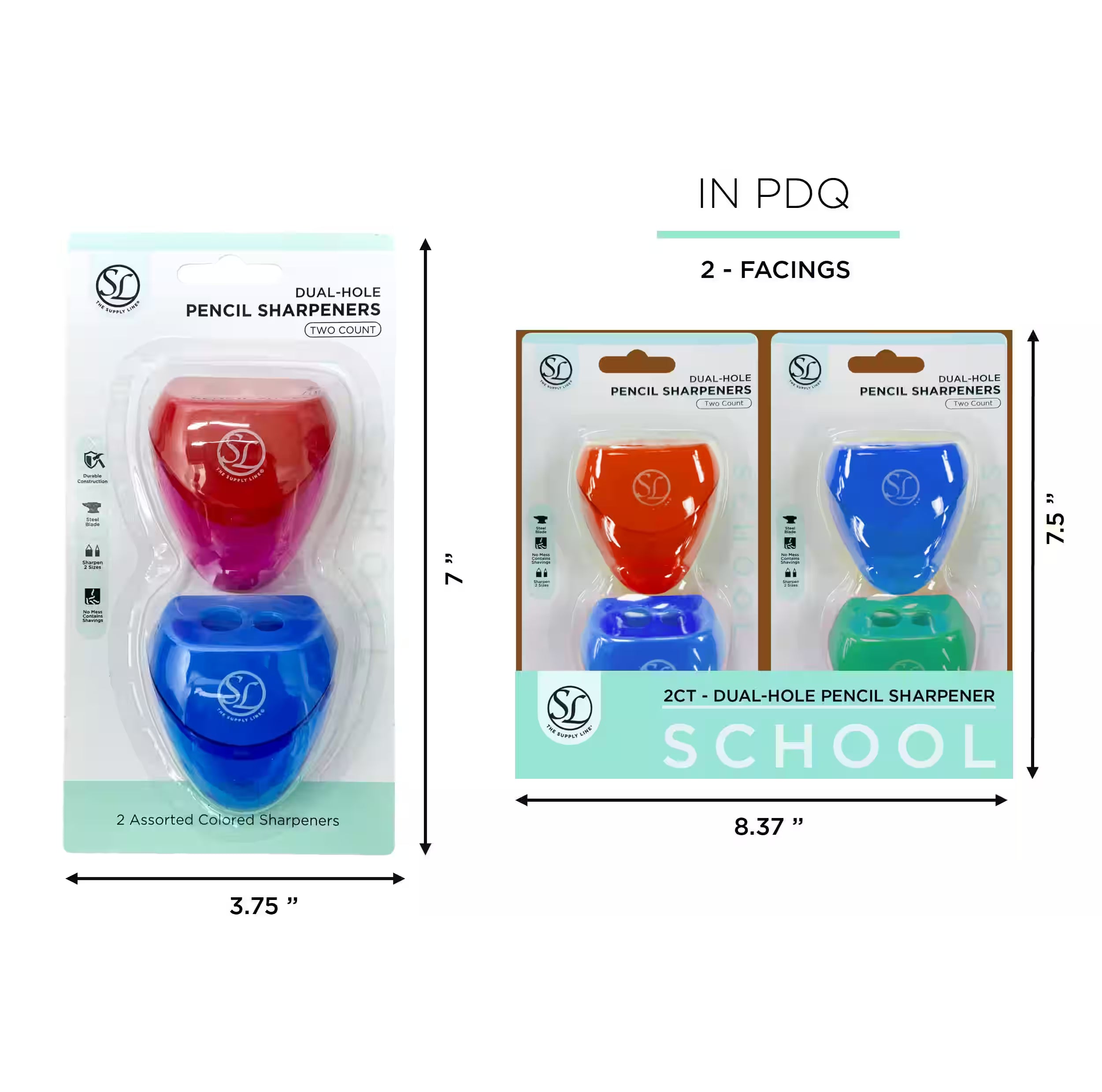 SL-2CT ABSTRACT PENCIL SHARPENER W/ 2 SIZE HOLE