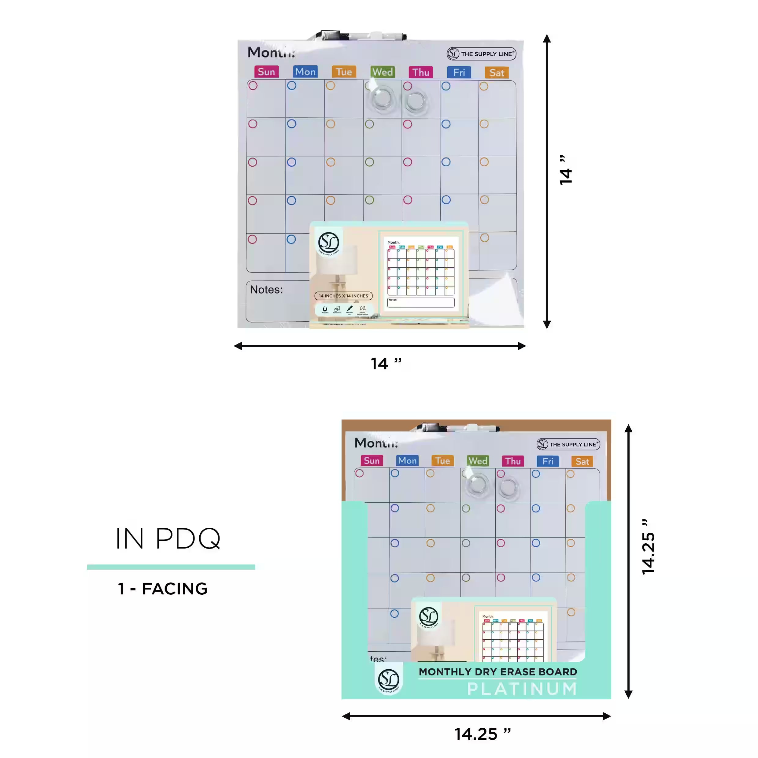 SL- 14"x14" MONTHLY DRY ERASE BOARD IN PDQ
