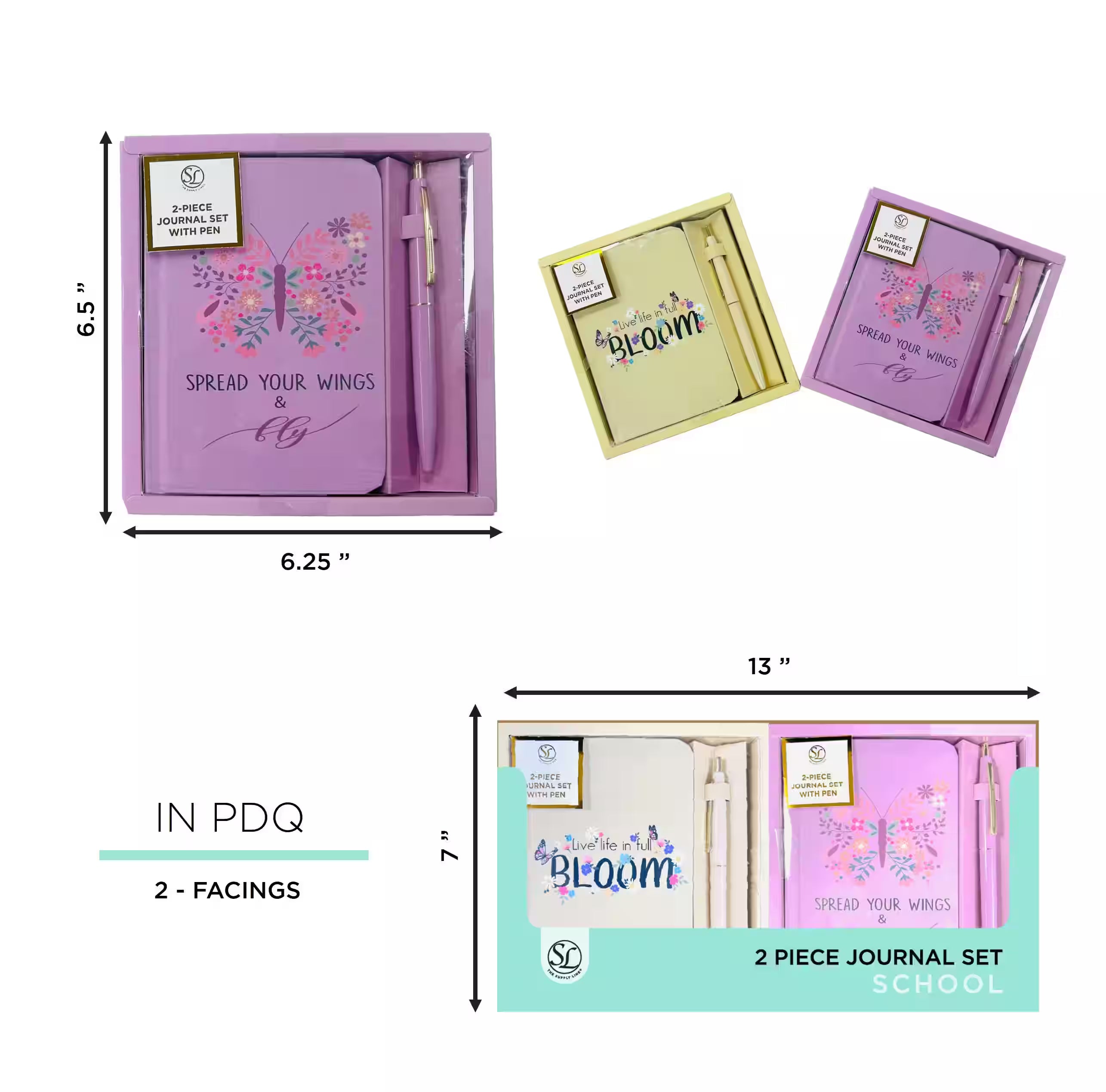 SL BOXED JOURNAL W/ PEN SET B- ASST IN PDQ