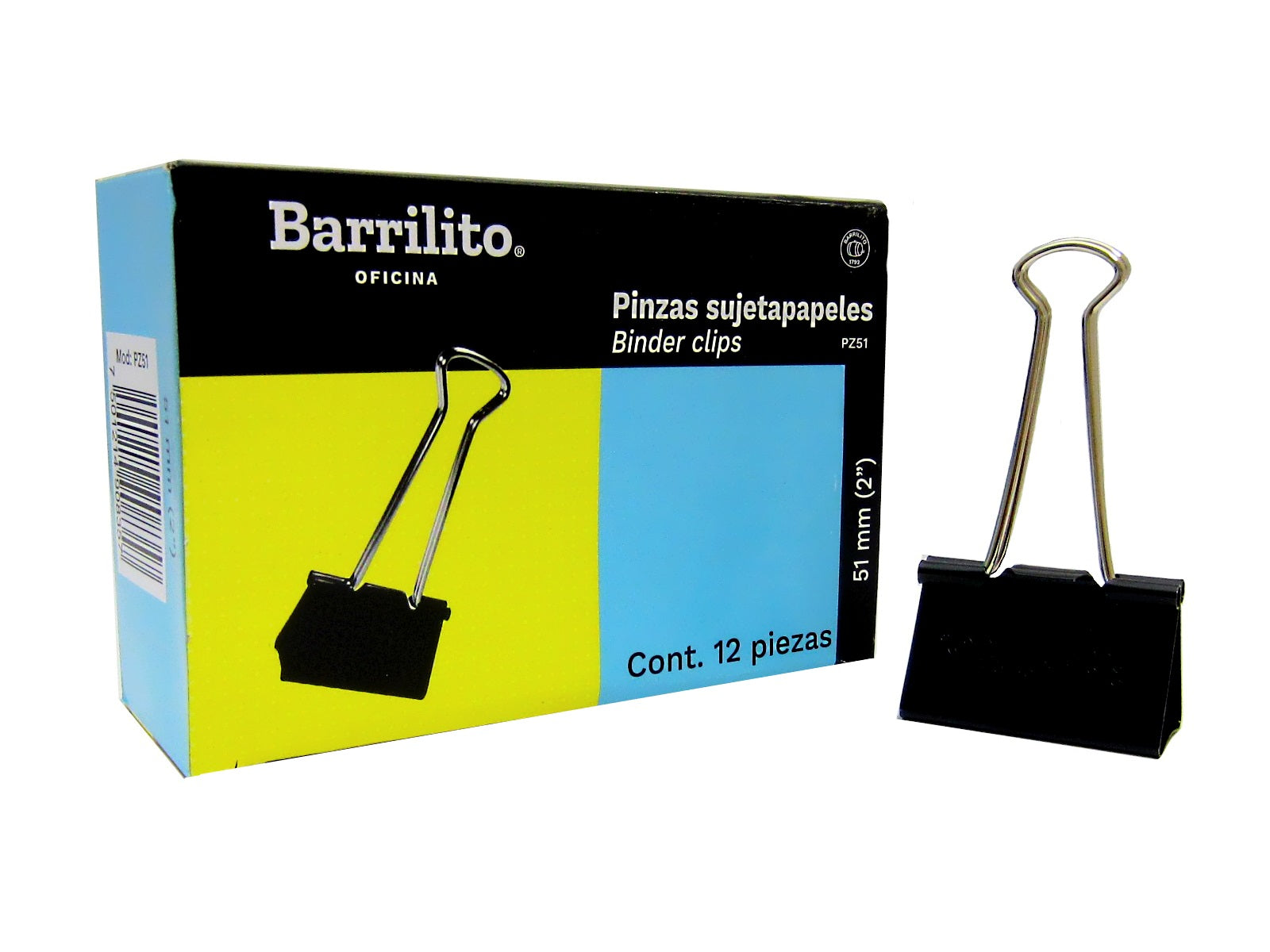 Pinza sujeta papeles 51mm (2") pk/12pz ctn.60pk