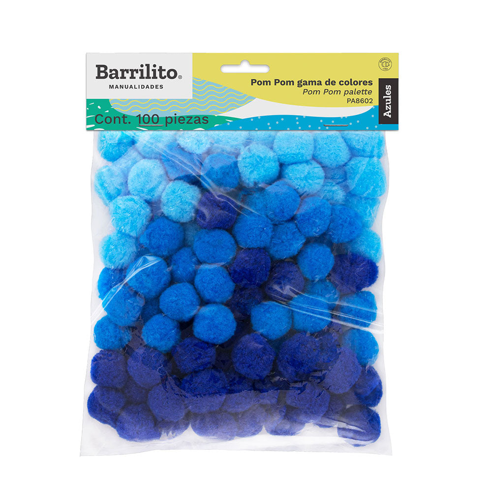 Pom Pom Gama de colres Azul pk/100u.
