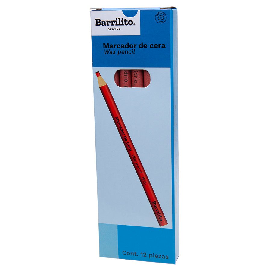 Marcador de Cera Rojo caja/12pz.
