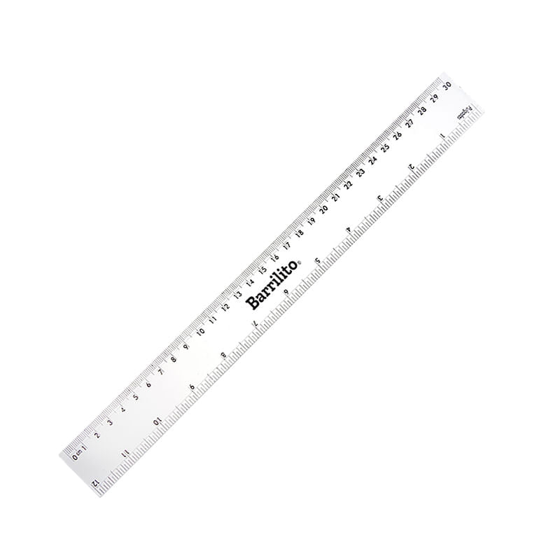 Regla Plastica 30cm.(12"), blister pack  caja/36pz.