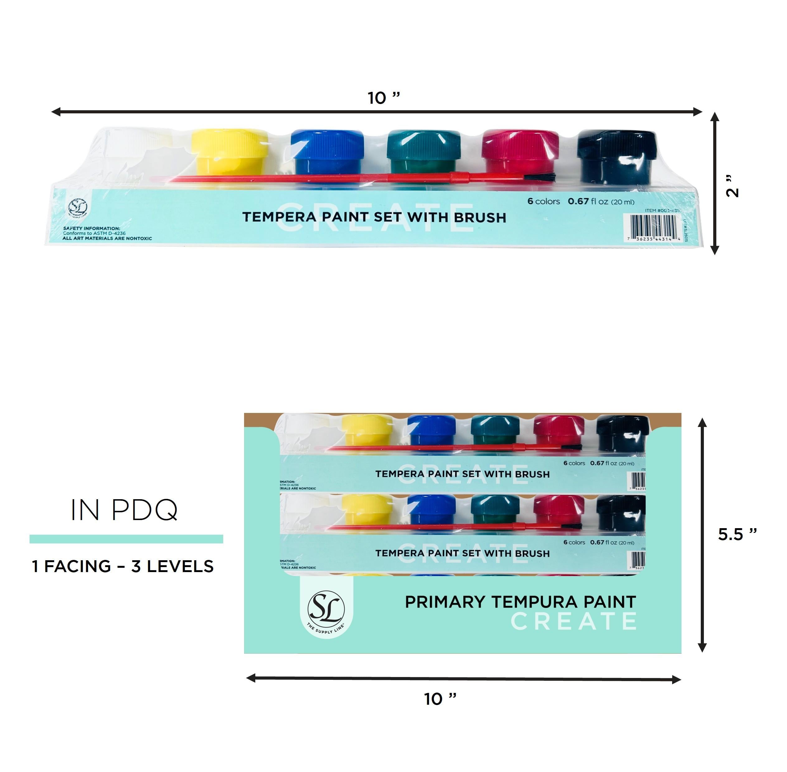 6Pk Primary Tempera Paint Pots - 20Ml