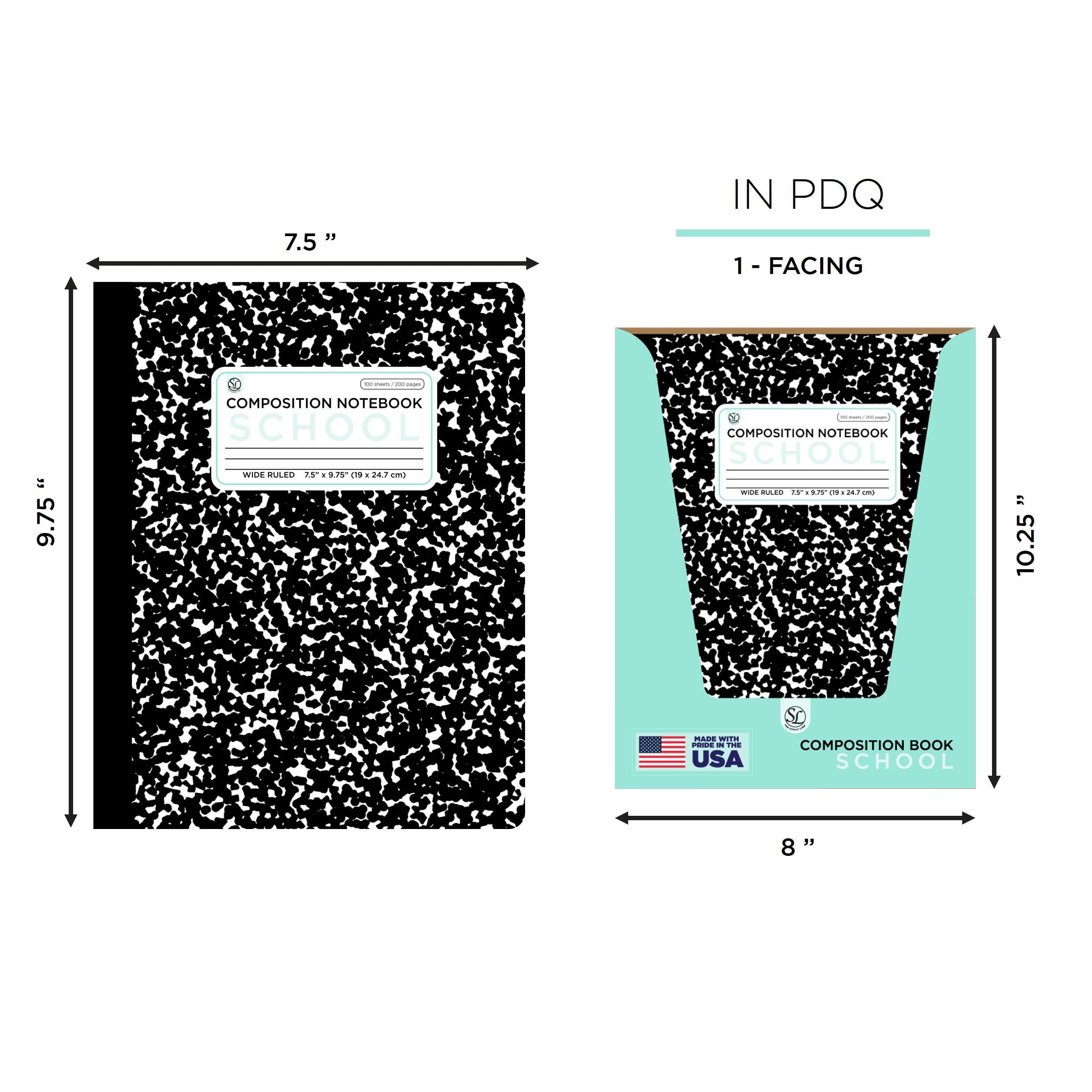 B&W Marble Compostion Book In