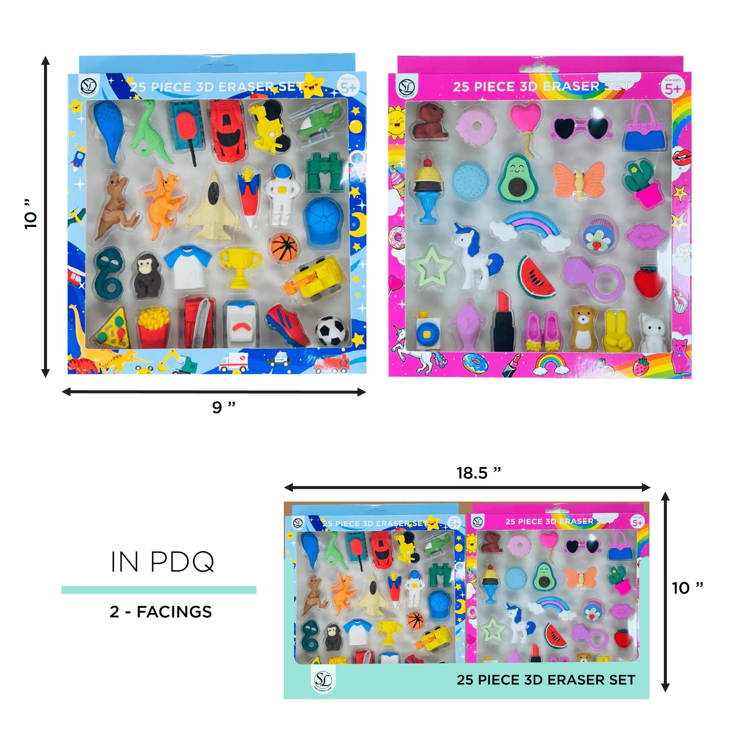 25Pc 3D Eraser Box- Boy & Girl Asst