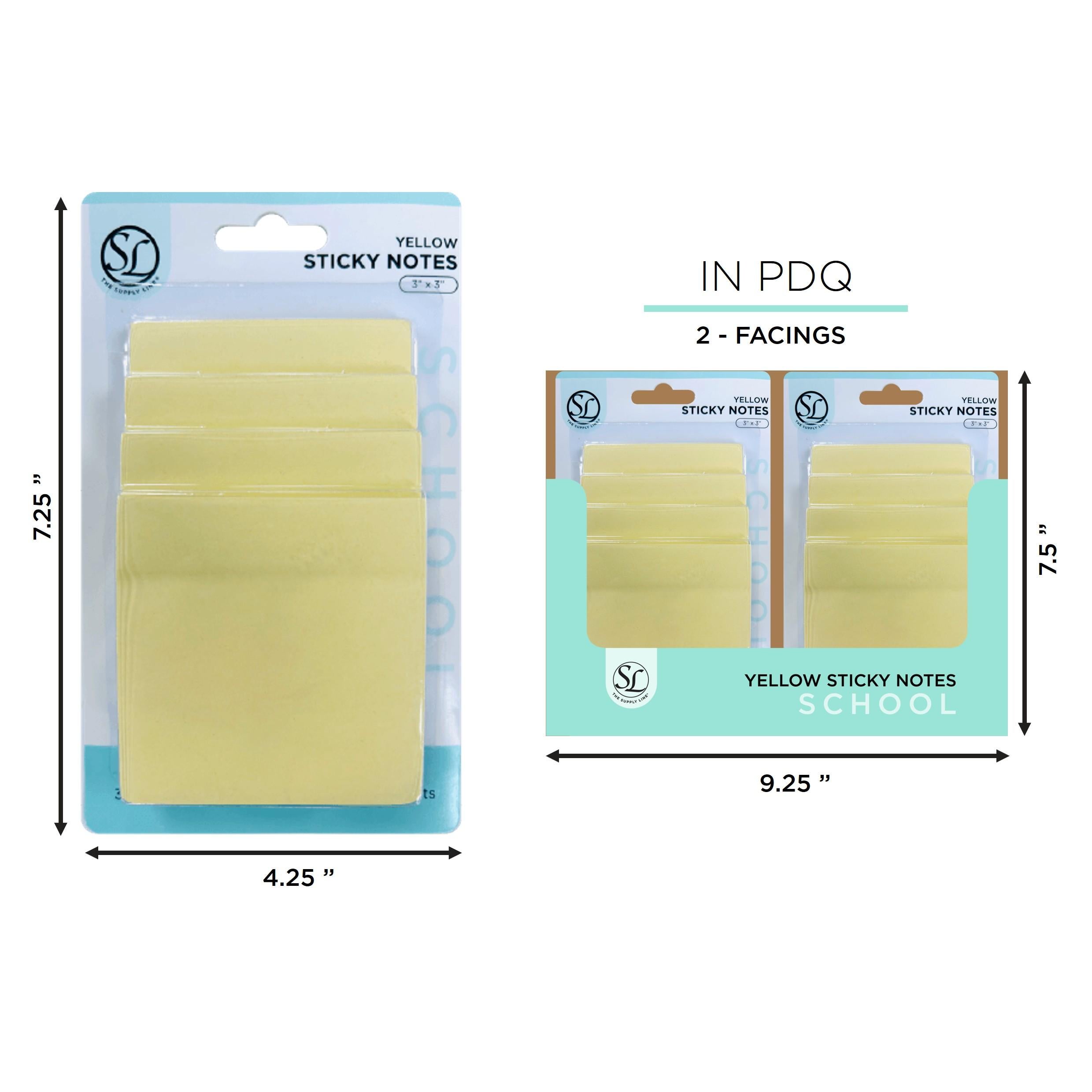 4Pk 3X3 Yellow Stick Y Notes In - 50 Sheet