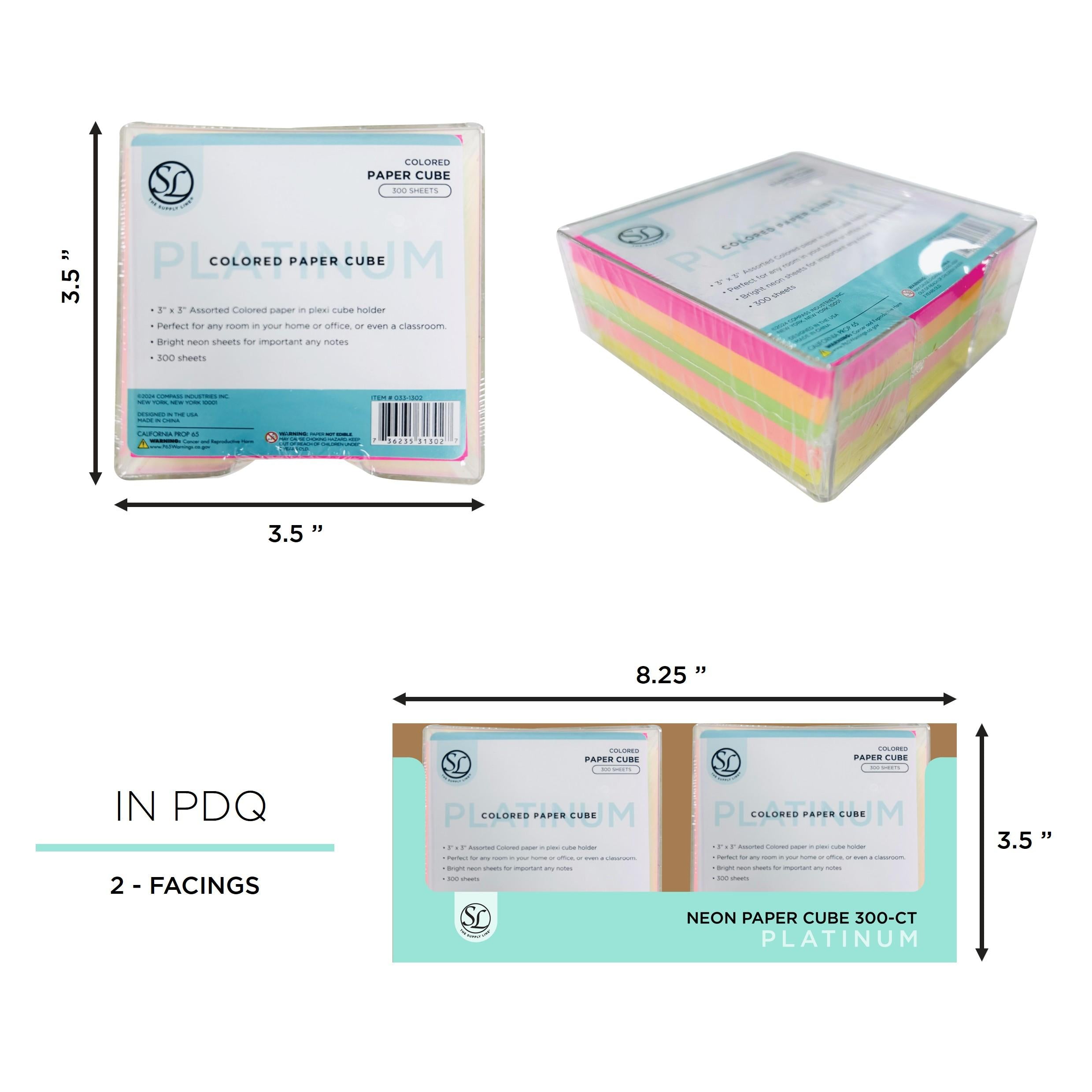 300 Sheet Colored Pa Per Cube- Neon 3X3-