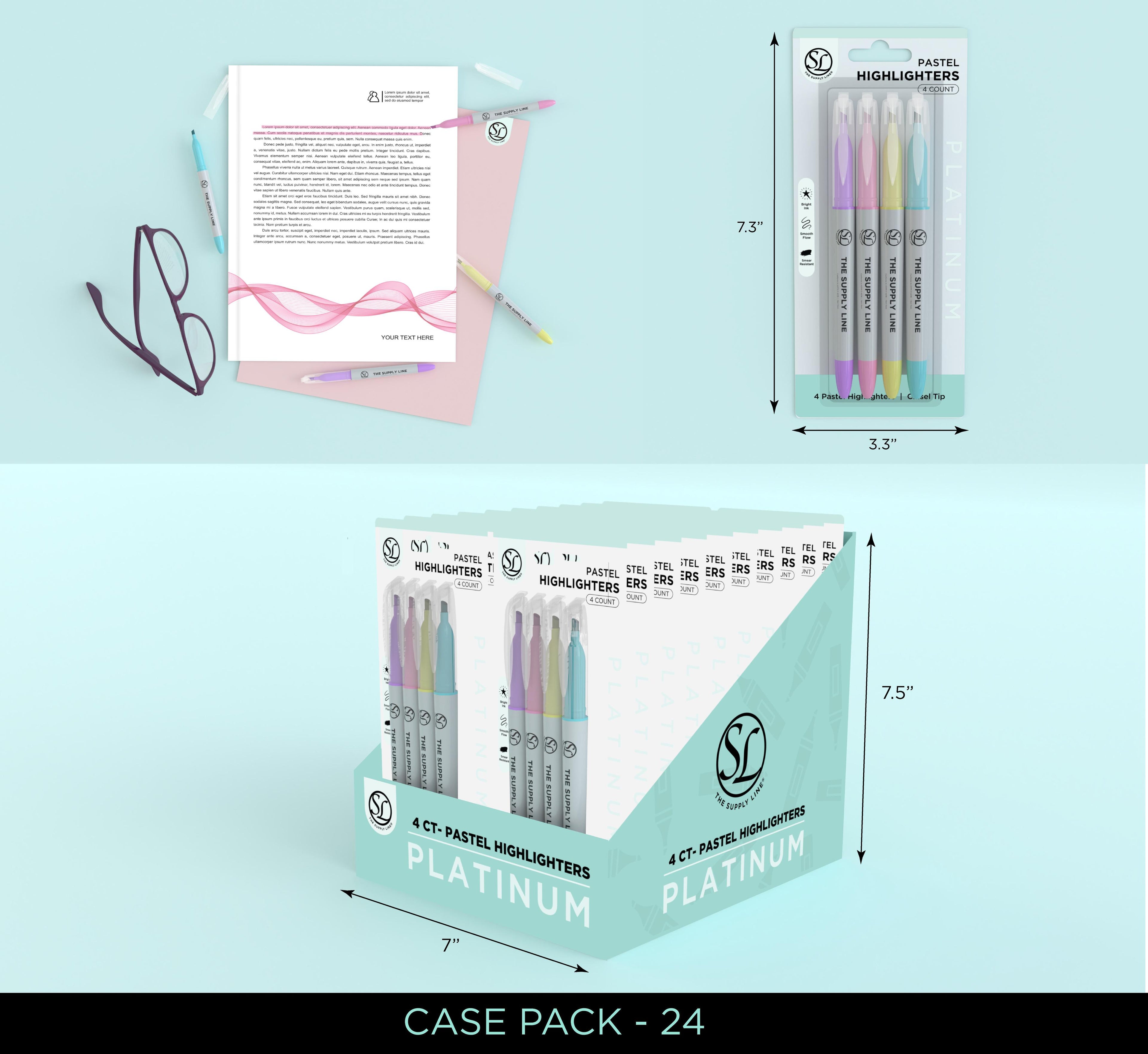 4Ct Highlighters- Pastel- In