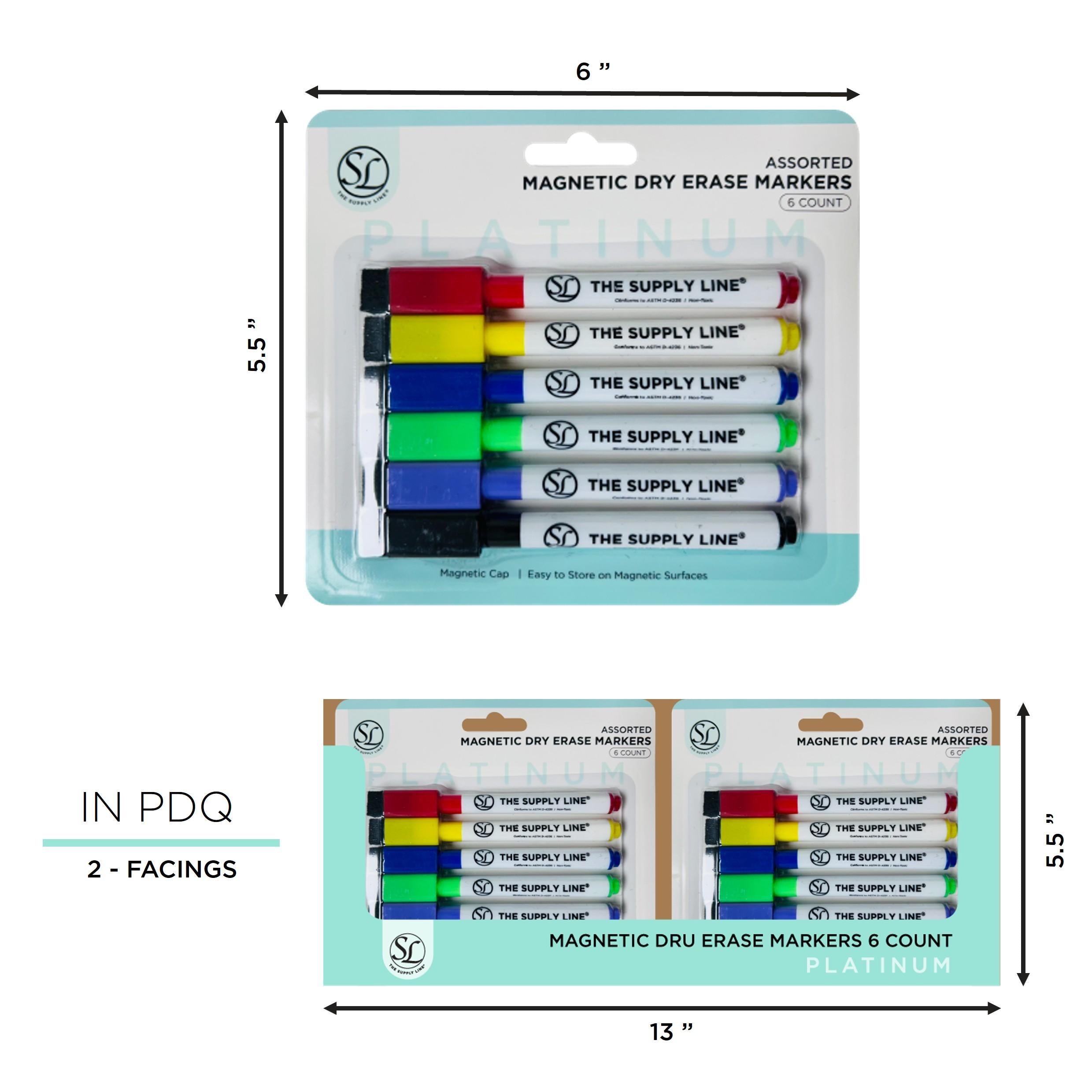6Ct Magnetic Dry Eras E Markers  - Asst