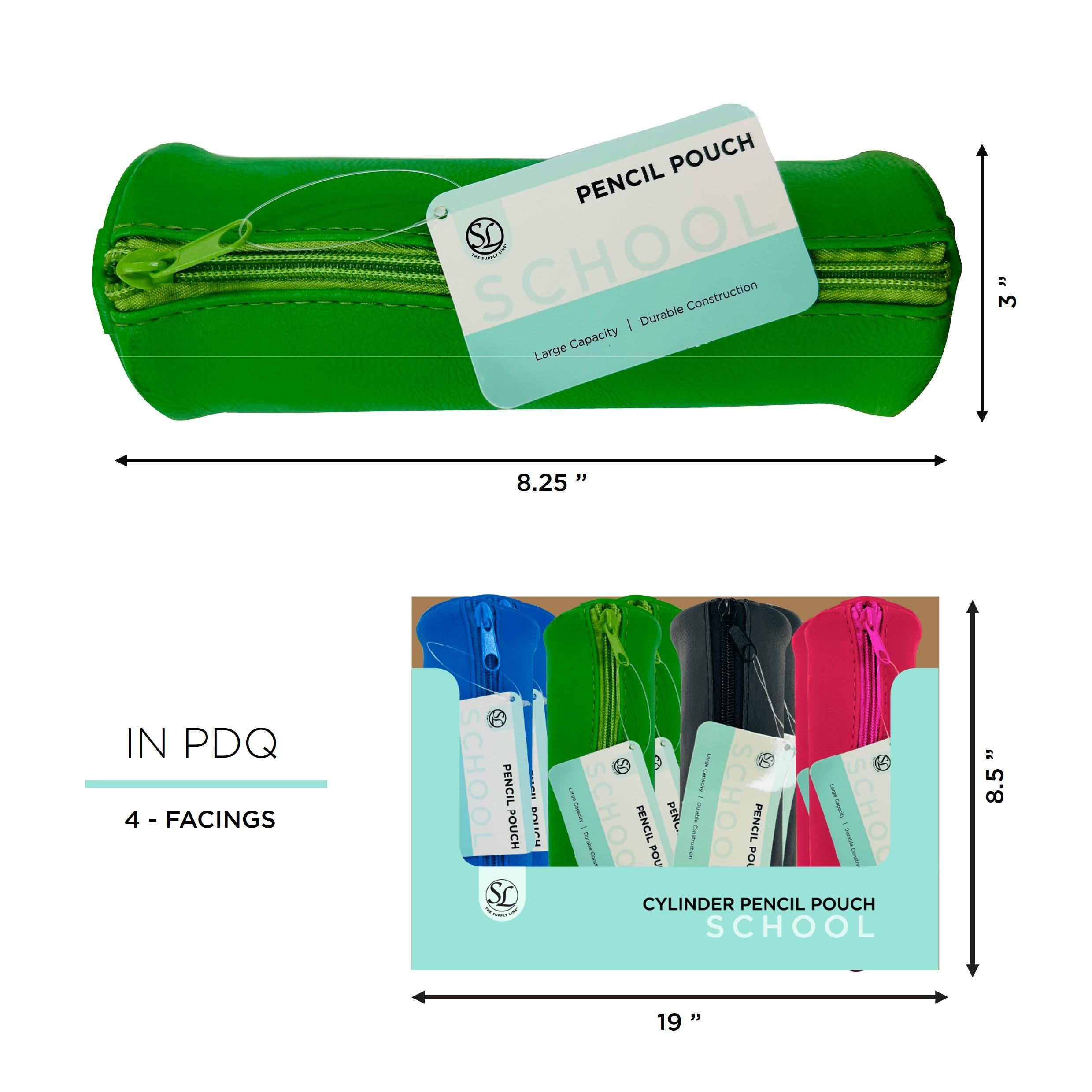12 Ct Cylinder Pencil Pouch- Asst