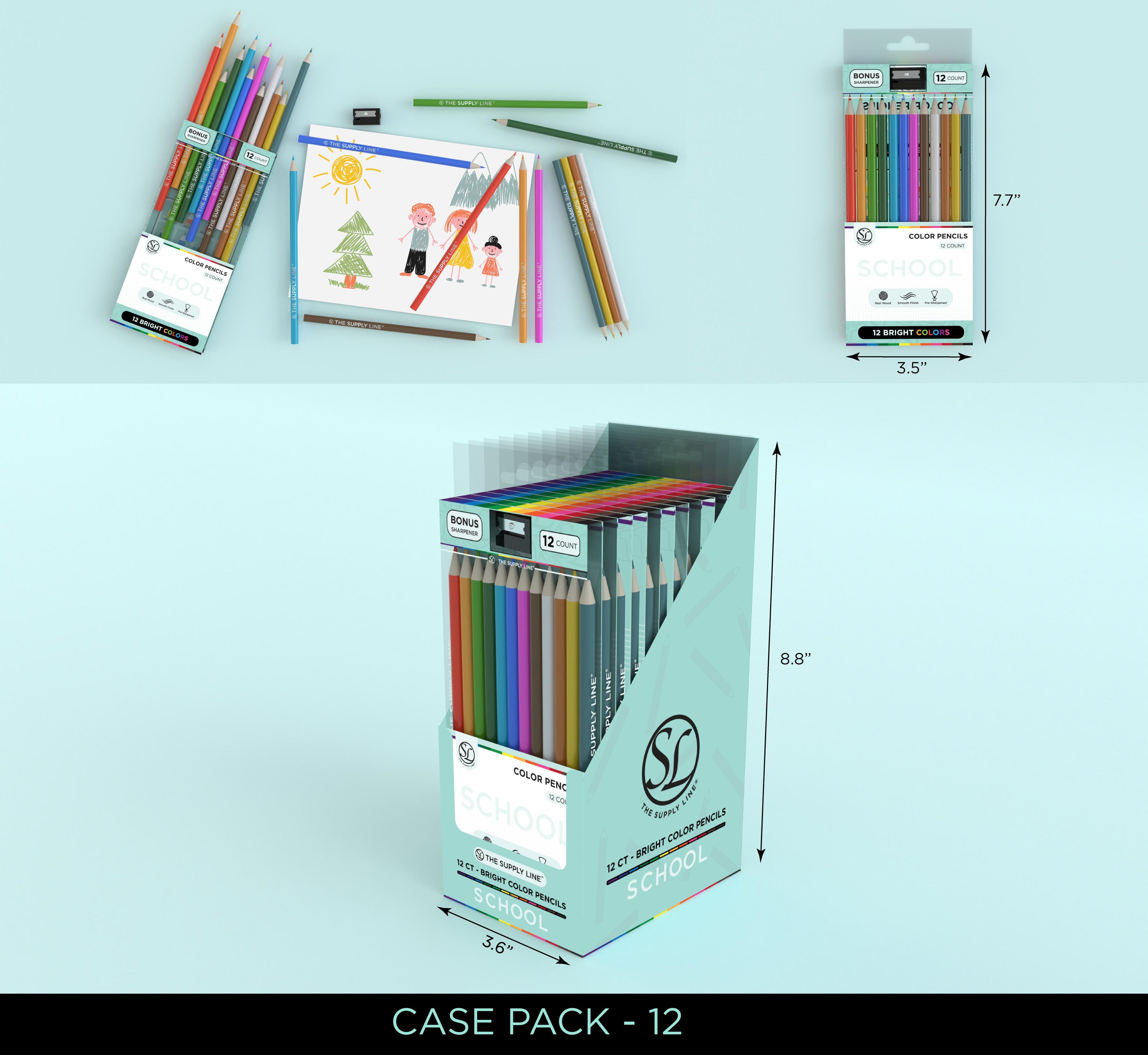 12Ct Color Pencils +1 Sharpener In