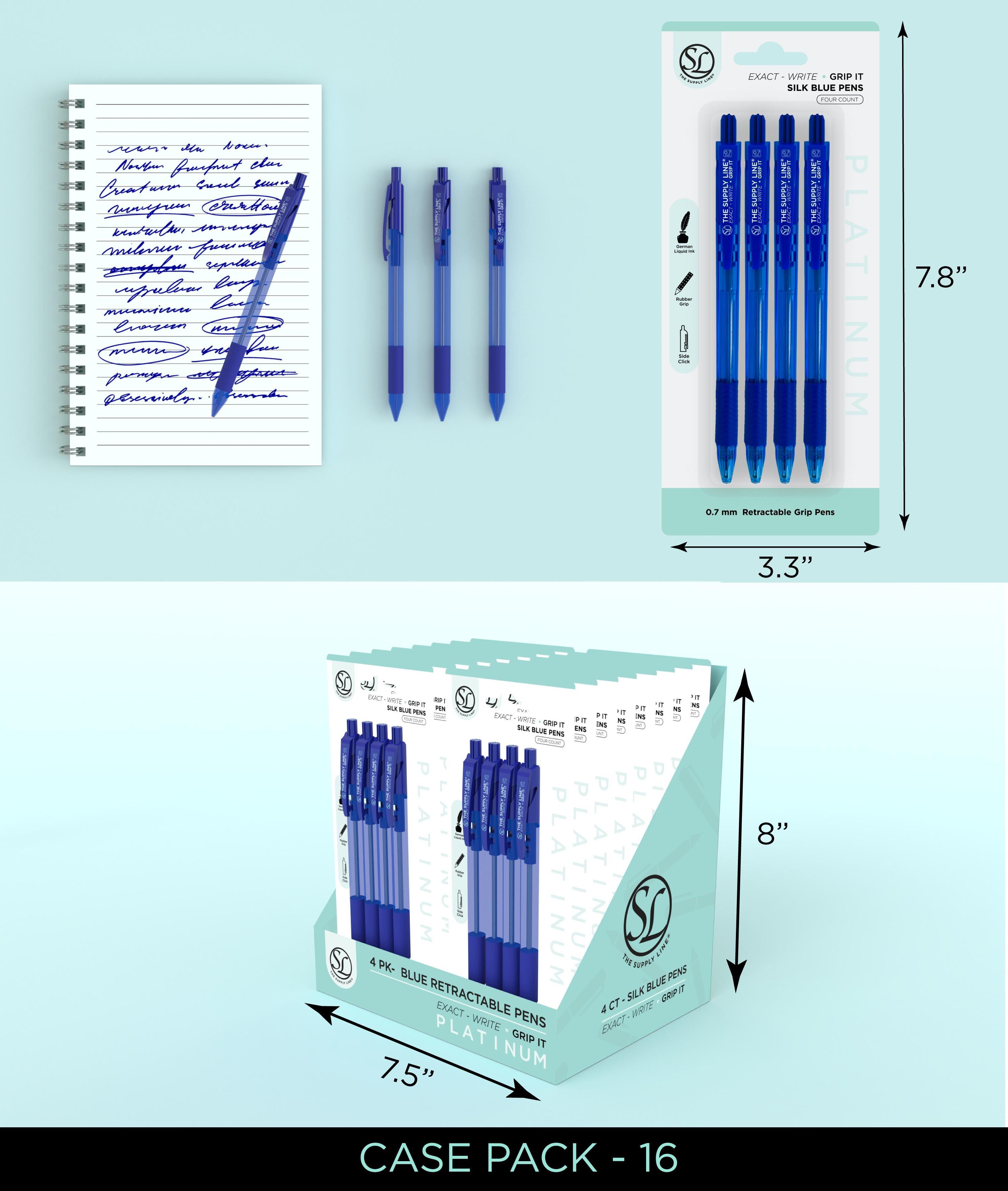 Exact Write - Grip 4Pk Blue In