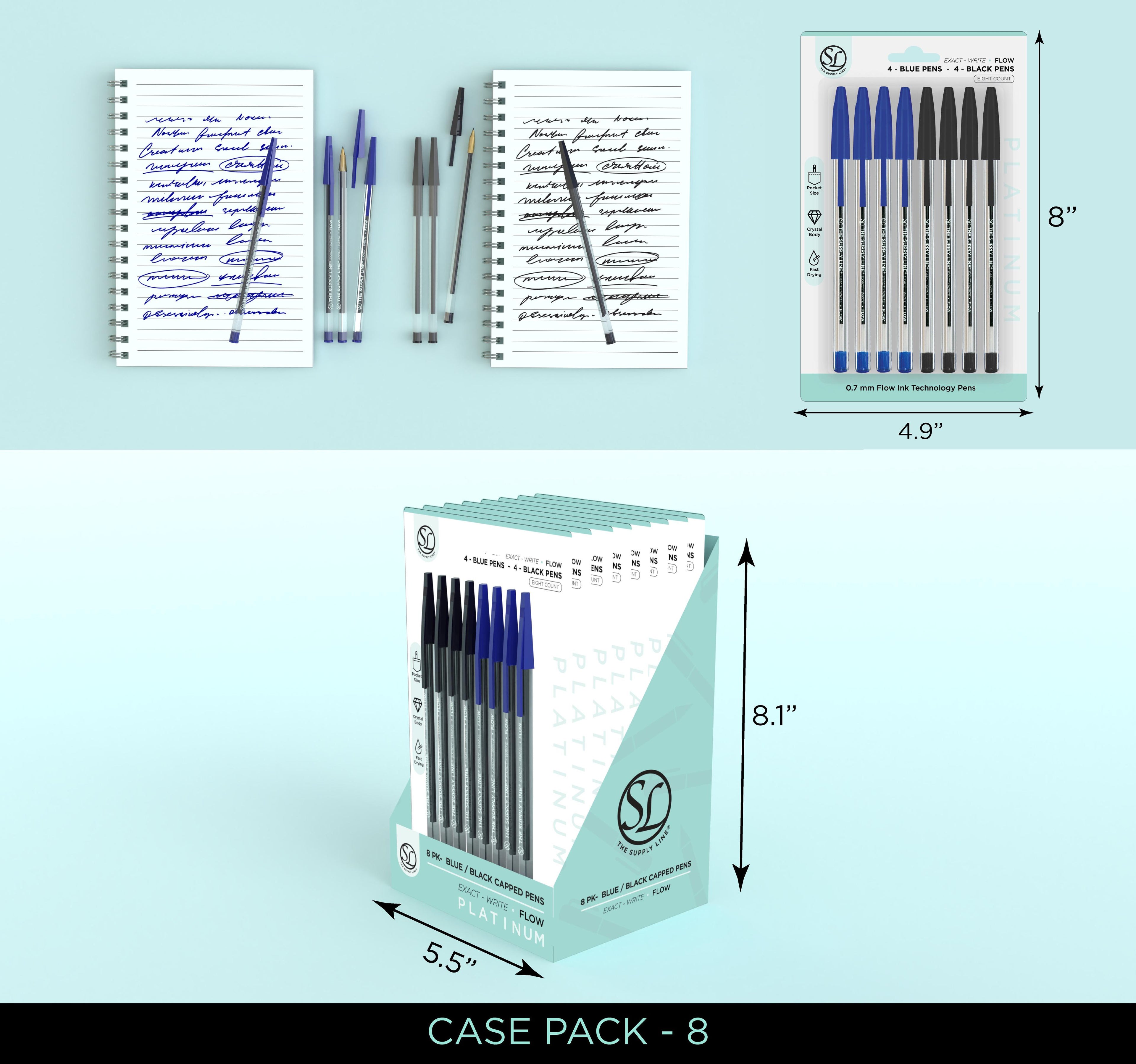 Exact Write- Flow 8Pk (4Blk/4Blue)