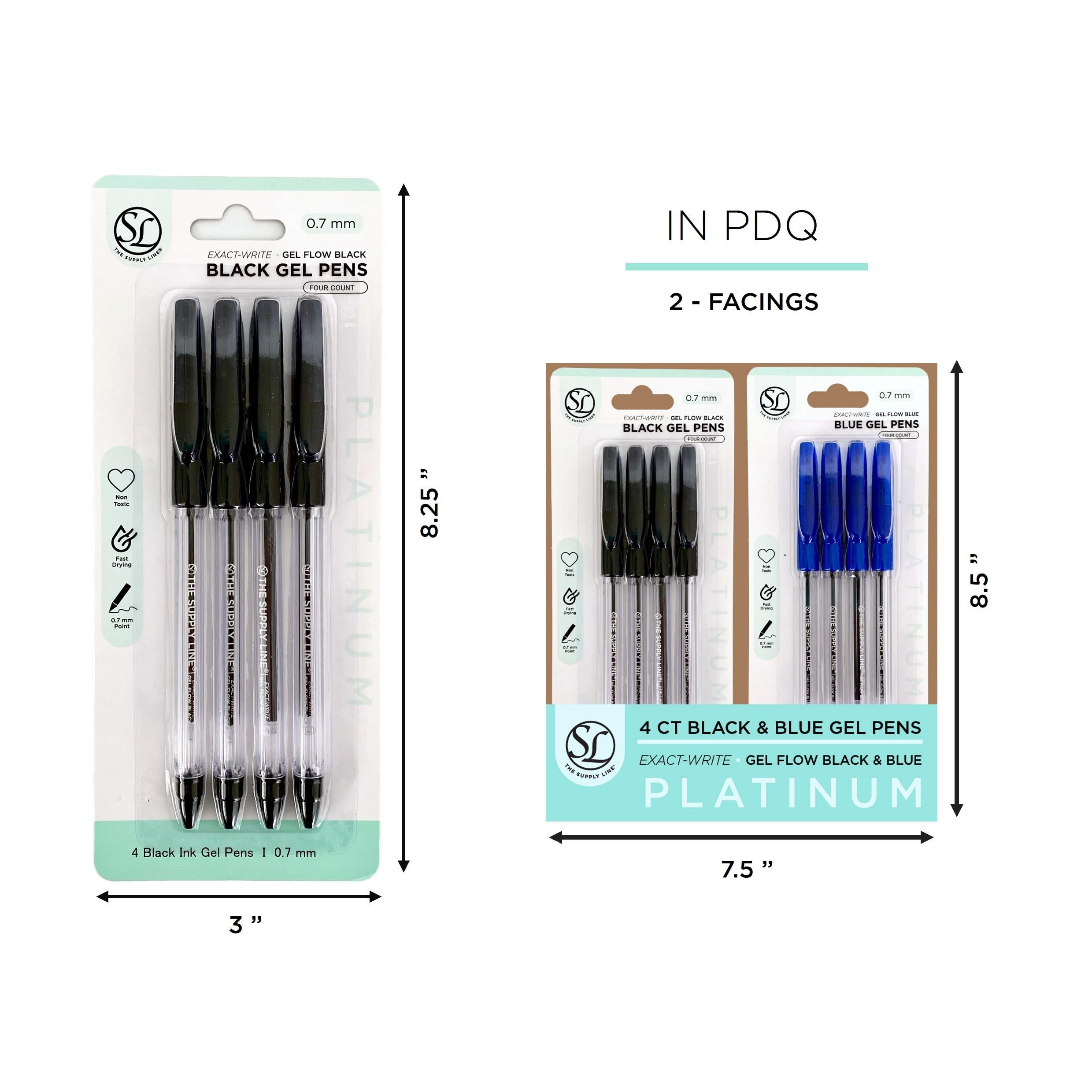 4Pk Gel Pens- Blk/Blu Sets