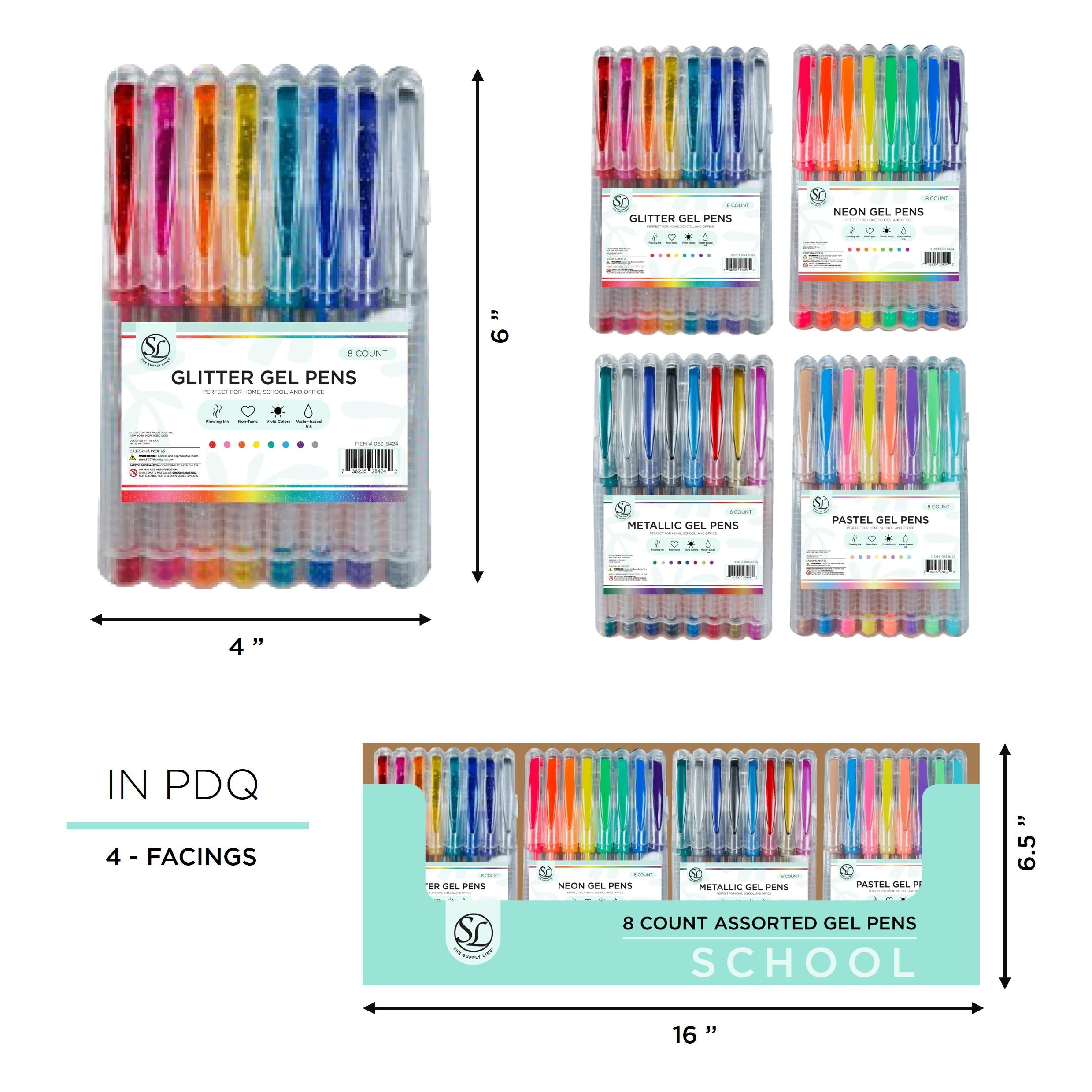 8Ct Gel Pens 4 Asst Basic Neon Pastel