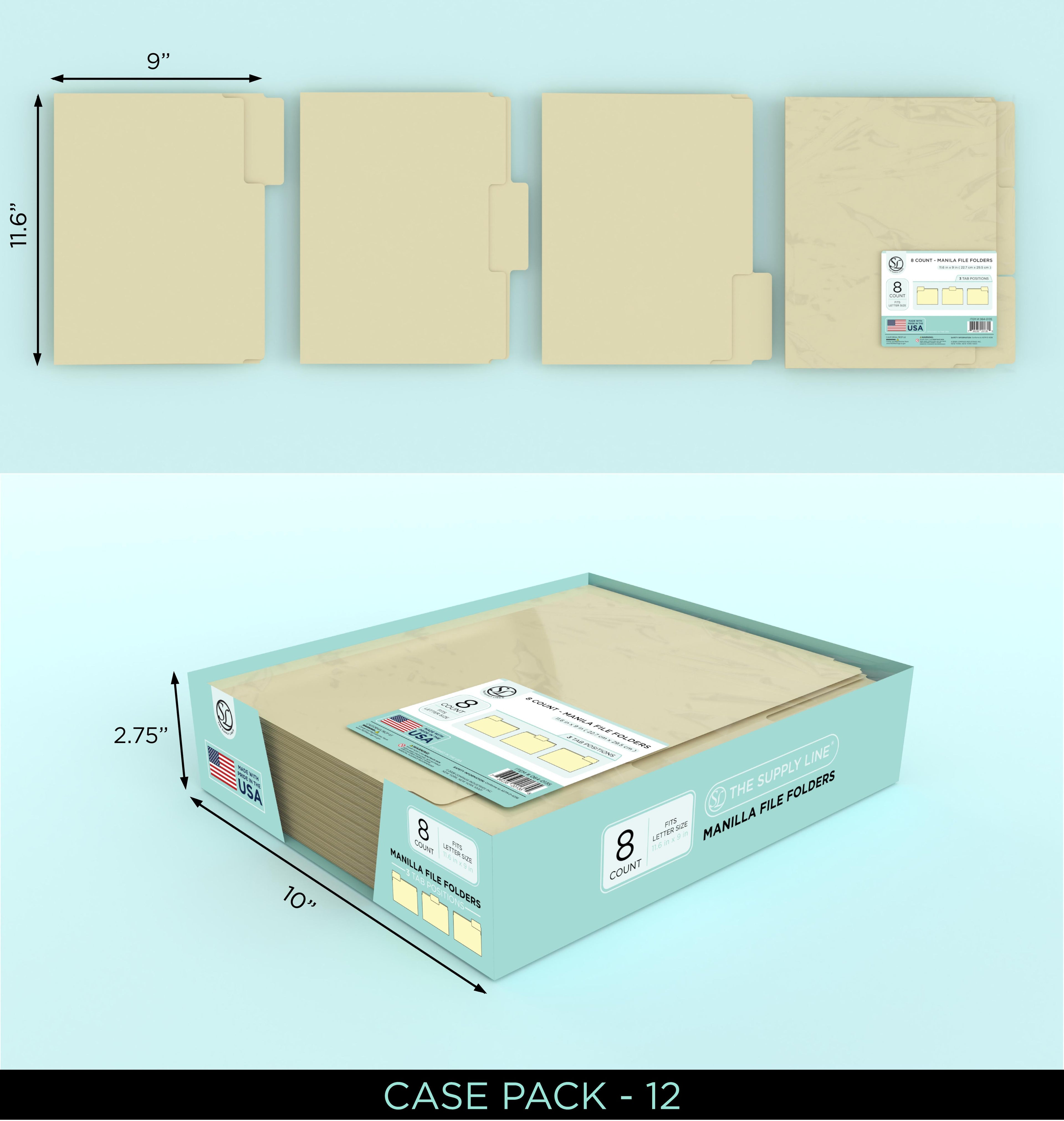 Manilla File Folders 8Ct