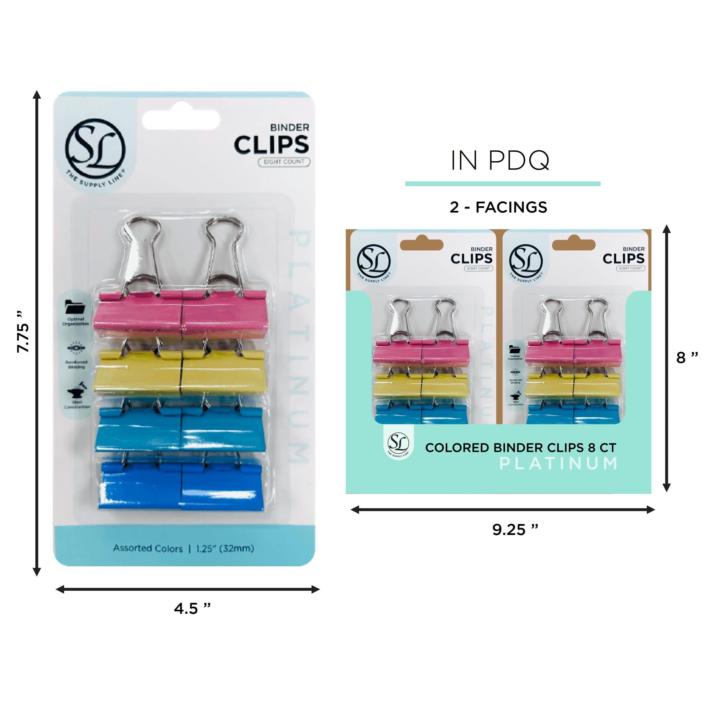 8Ct Colored Binder Clips In - 32Mm