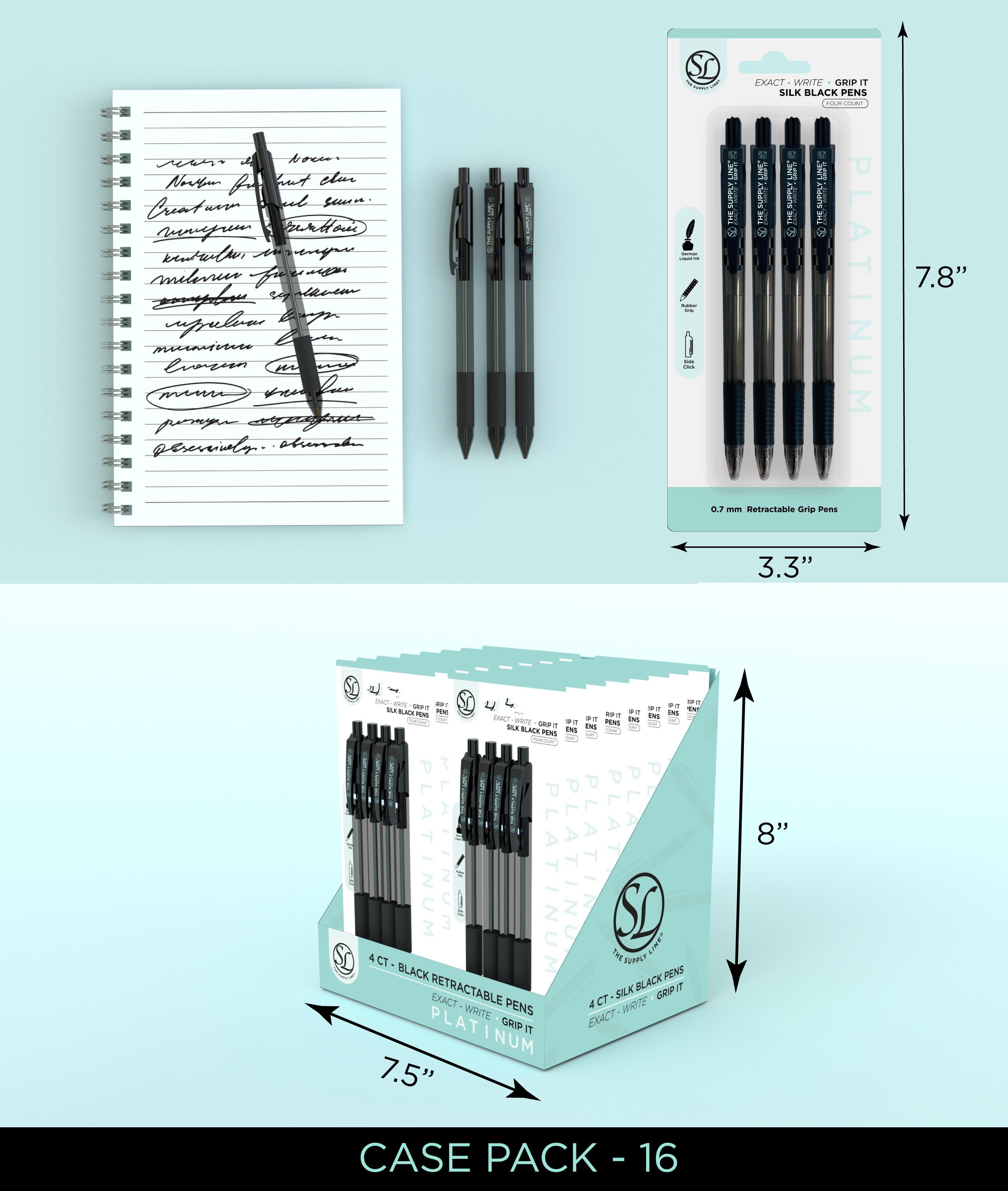 Exact Write - Grip 4Pk Black In