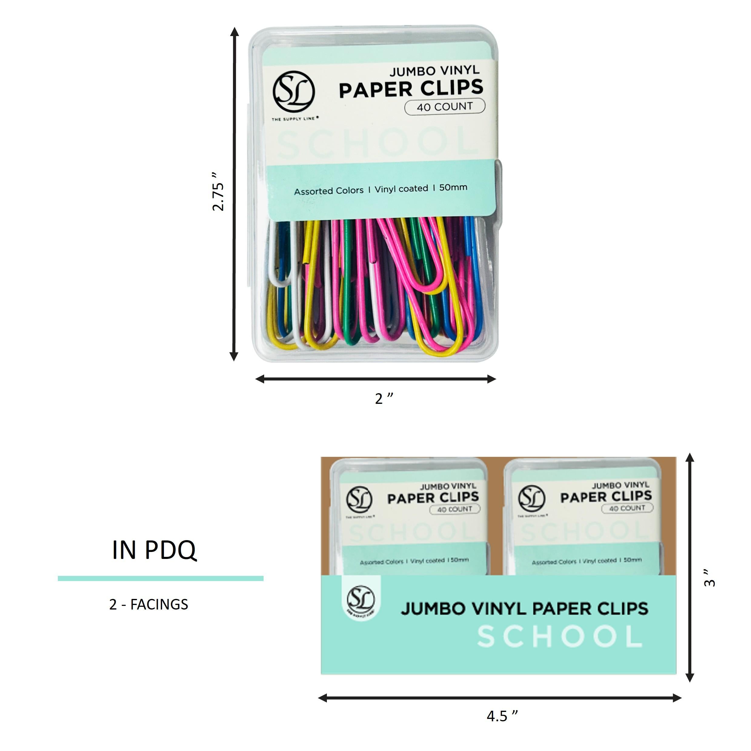 40Ct Jumbo Vinyl Clr P Aper Clips -