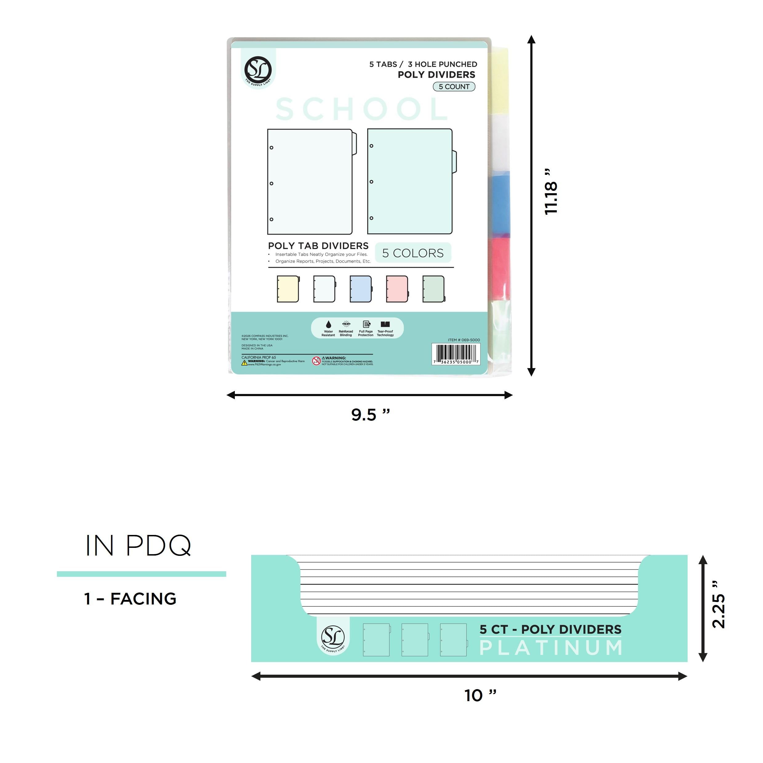 R Five Tab Poly Neon Dividers
