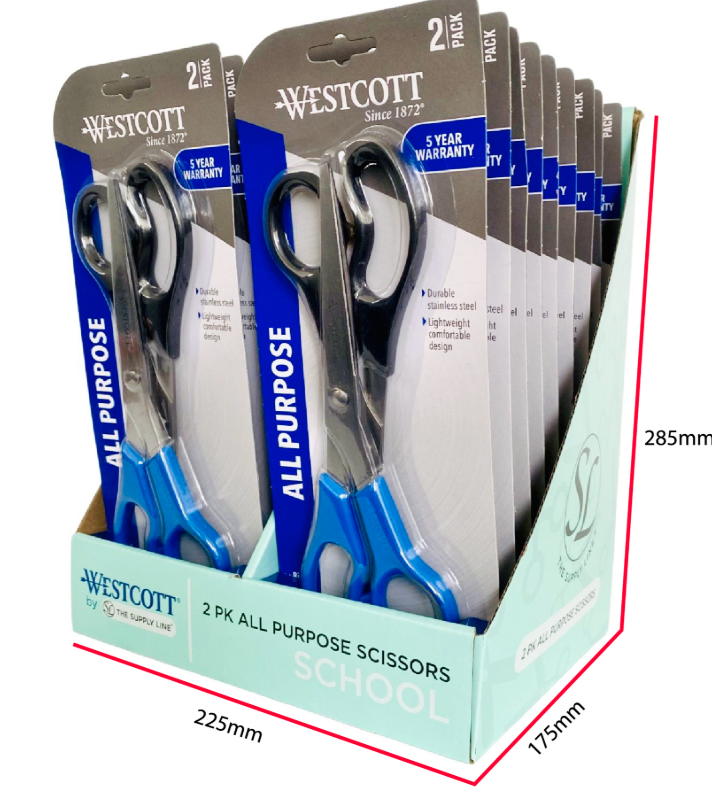 Westcott 8" 2Pk All Purpose Scissors