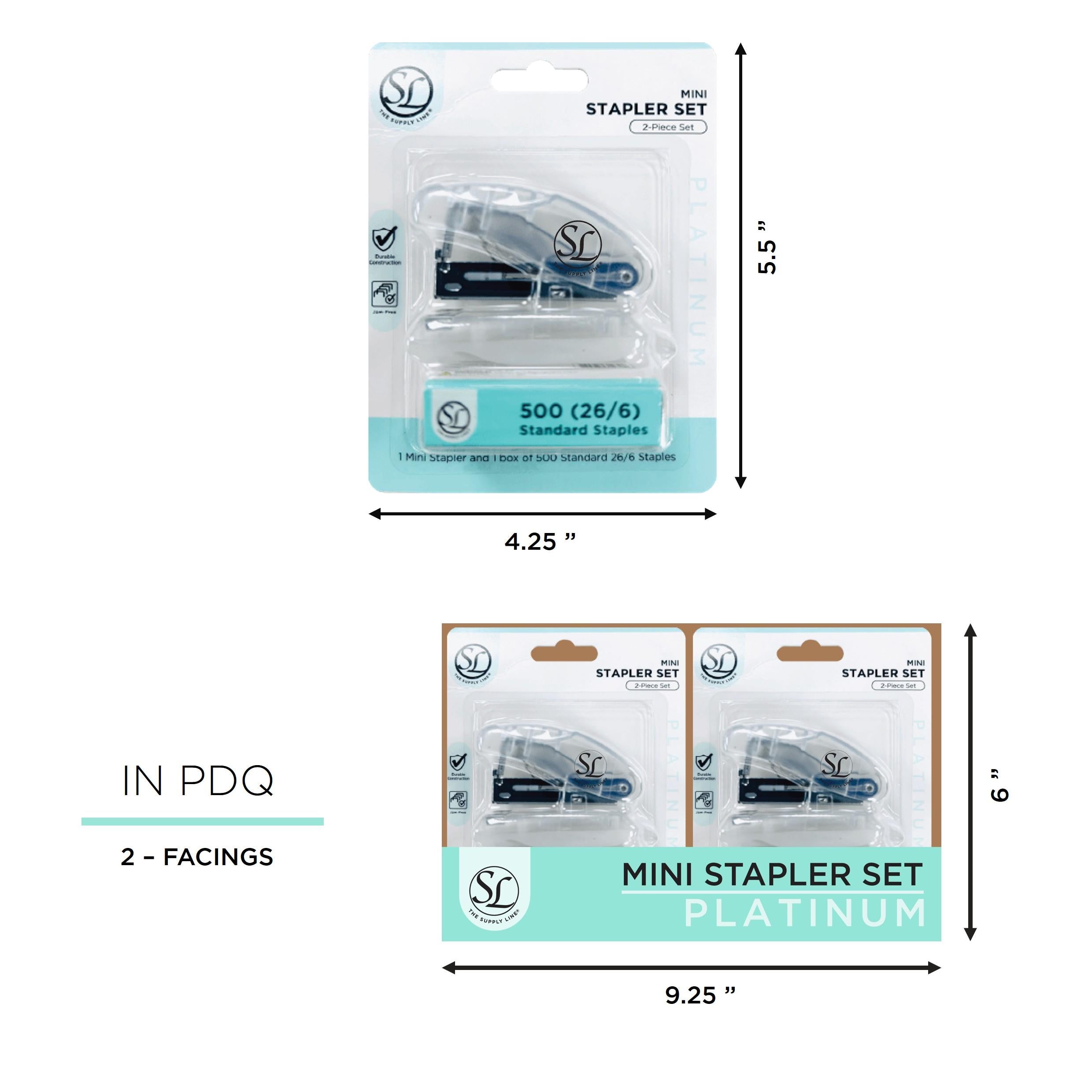 2Pc Standard Mini Stapler Set W/ 500 Staples