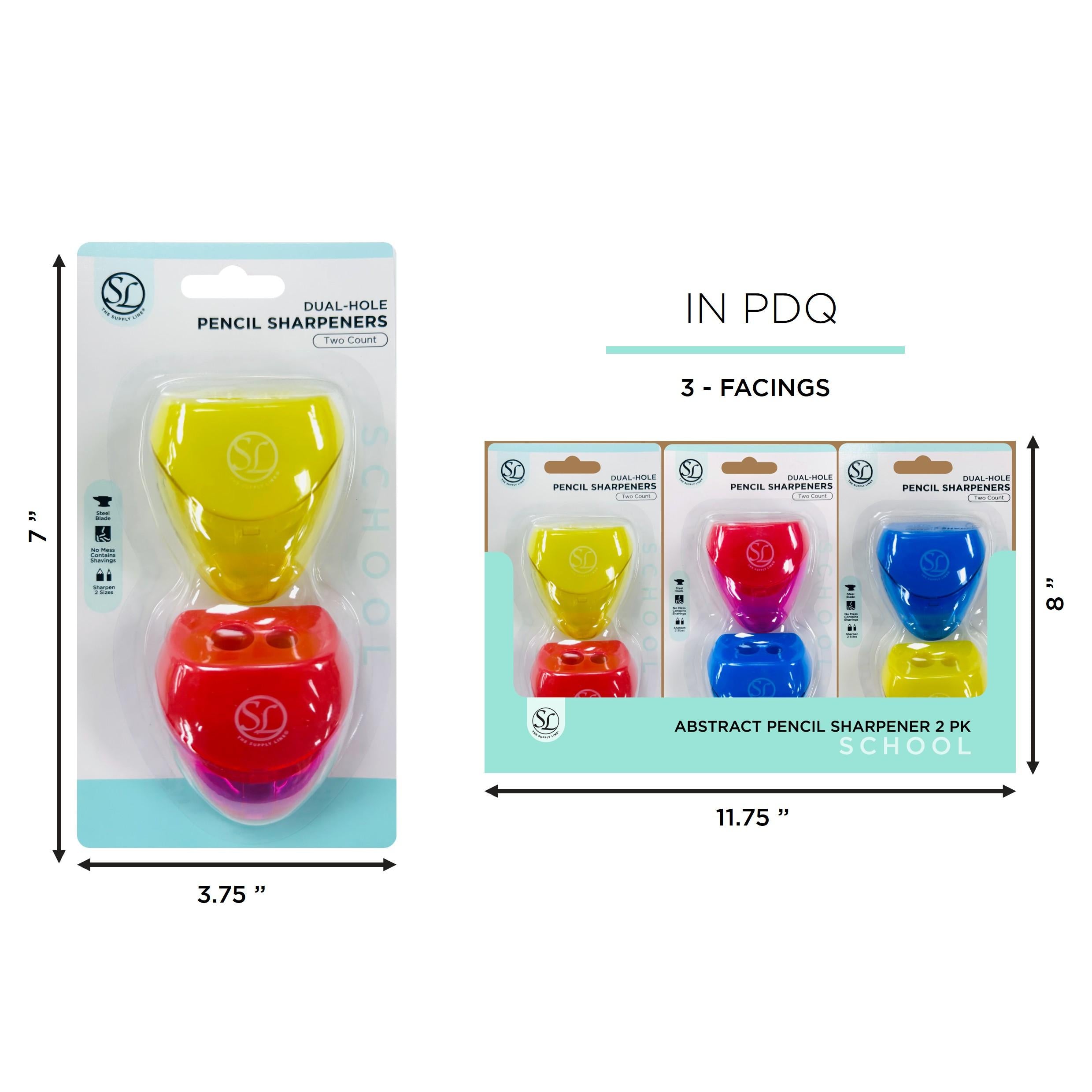 2Ct Abstract Pencil Sharpener W/ 2 Size Hole