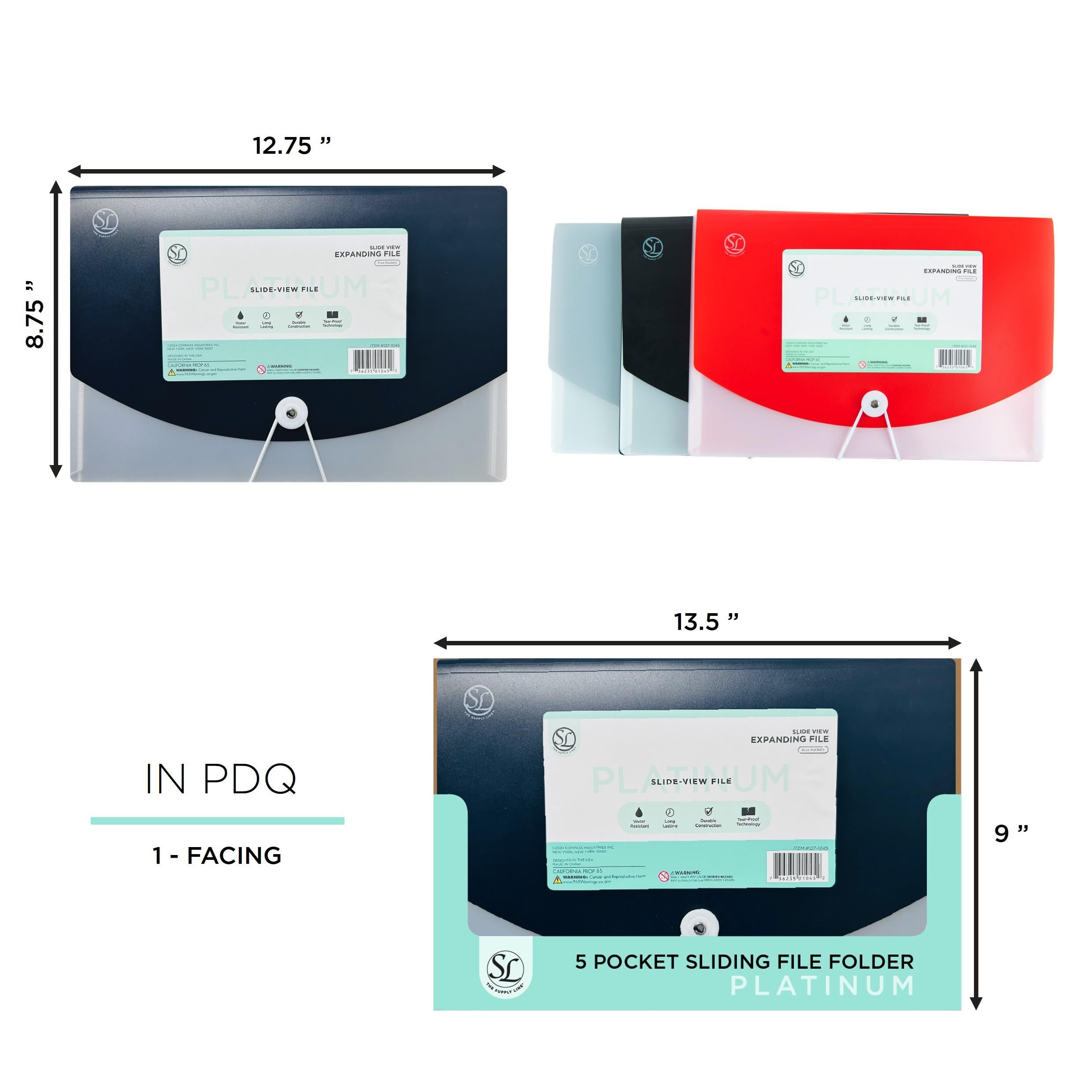 Sl 5 Pocket Sliding File W/ Elastic Closure
