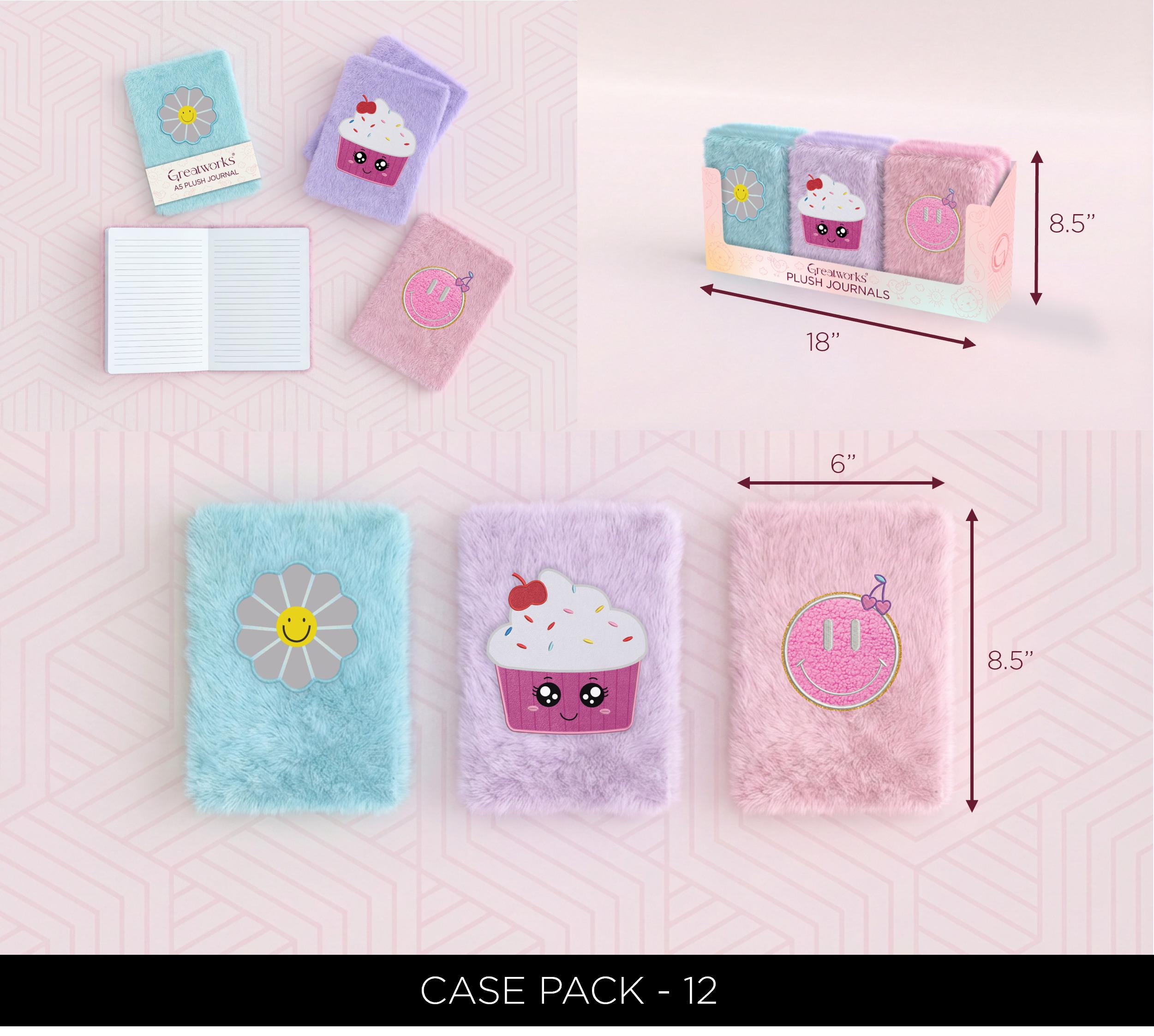 Plush Journal Asst Girls A5 Bound 80Pg