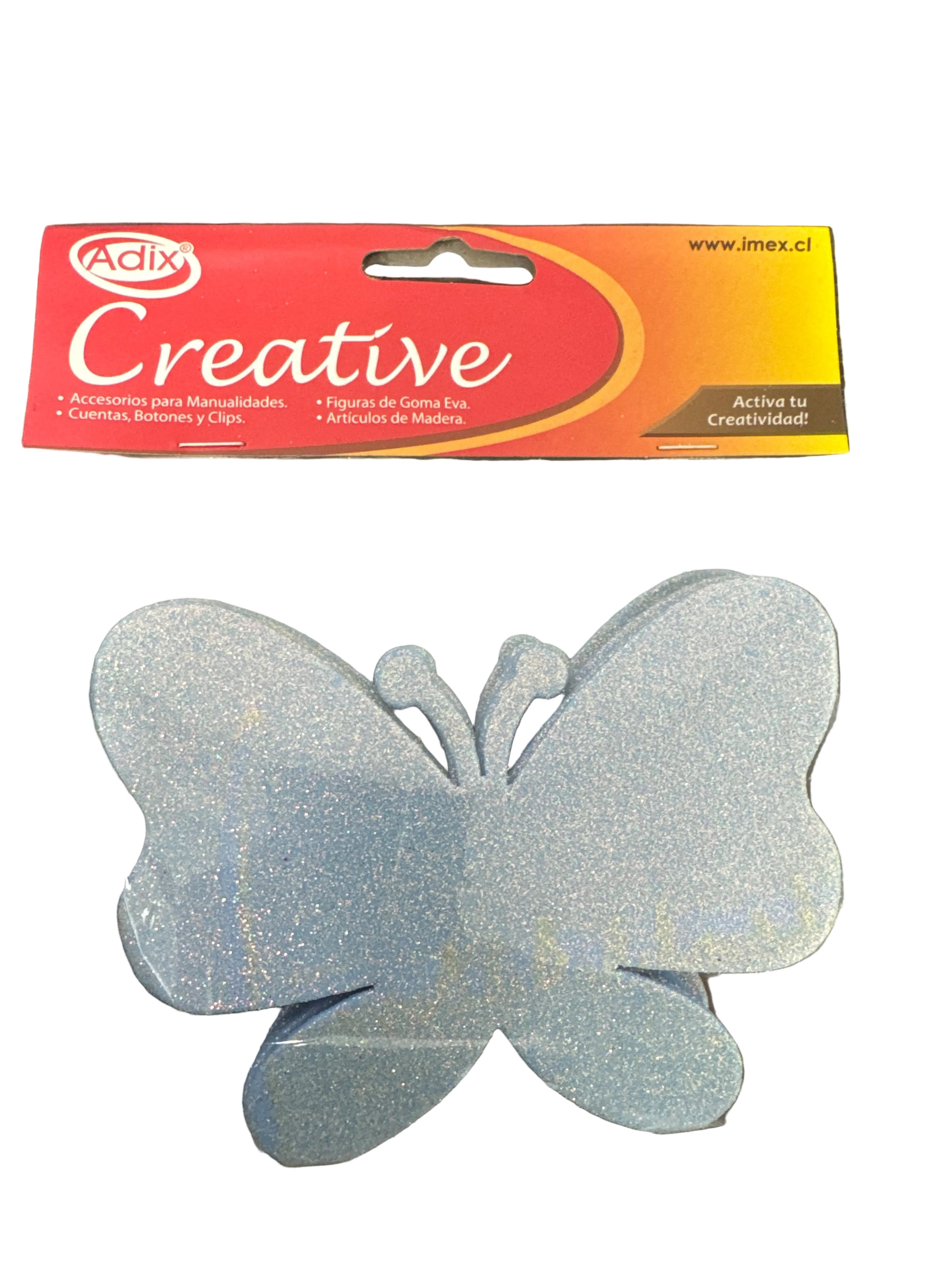 Mariposa Goma Eva Glitter 12u. CREATIVE