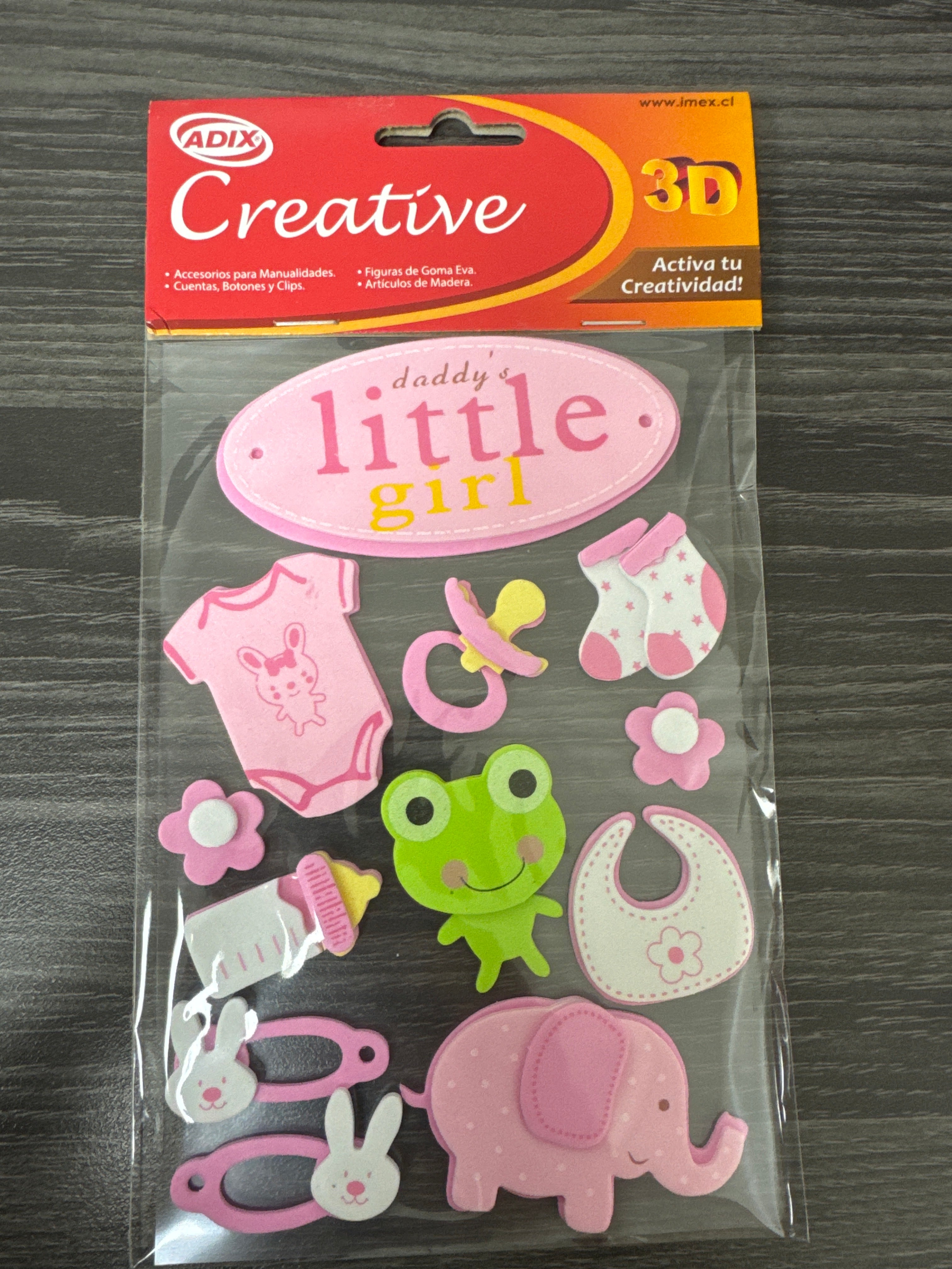 Sticker Goma Eva Baby Shower Rosado pk/12pz. CREATIVE