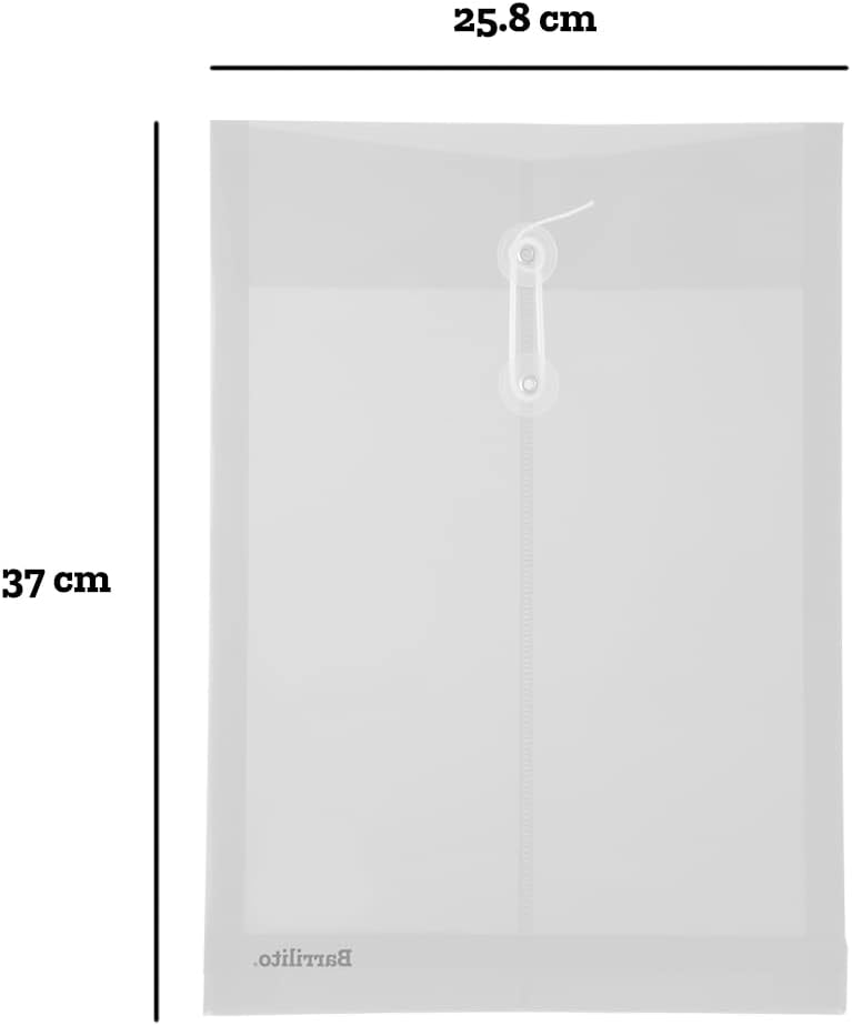 Sobres plasticos verticar legal, transparente pk/12pz.