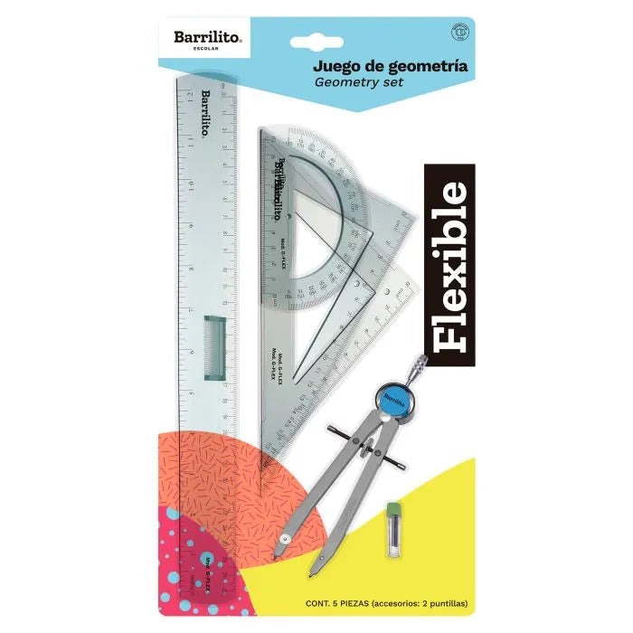 Juego de Geometria Flexible 5pz.,ctn/72