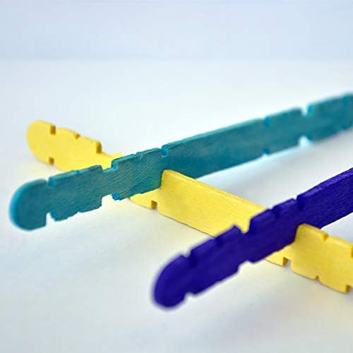 Palitos palnos de madera para armar de colores pk/50pz.
