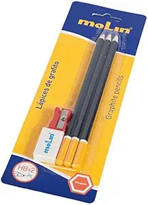 Blister 3 lápices hb + 1 goma + 1 afilalápiz. Ctn/144