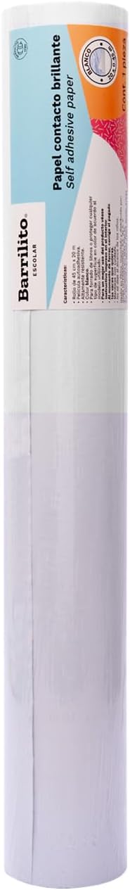 Contact Paper 0.45x20m.,color Blanco,ctn/12rollos