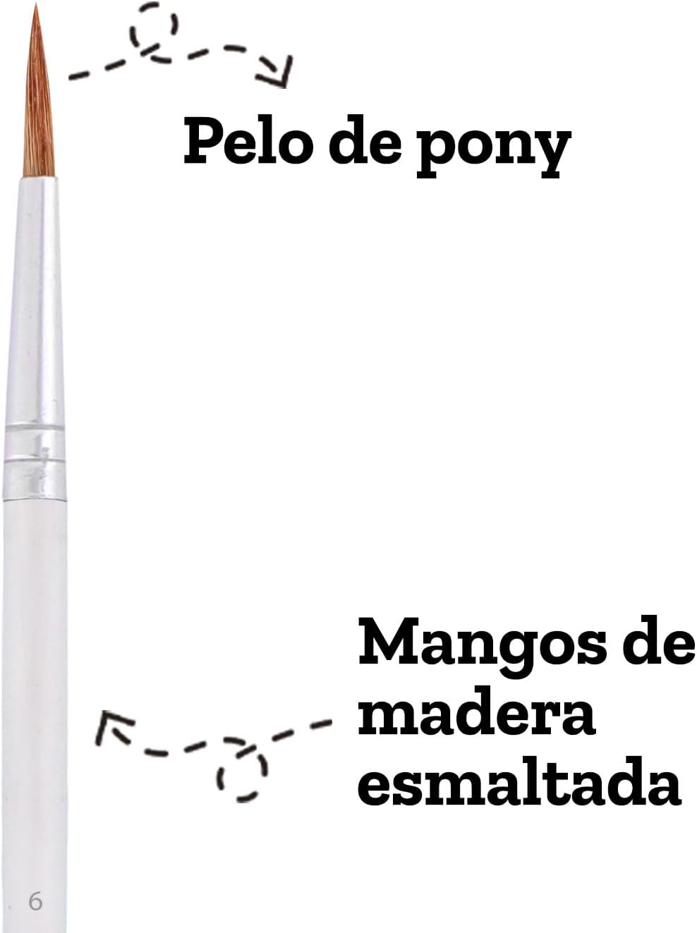 Pincel para acuarela (pelo de pony)serie 300 calibre 6