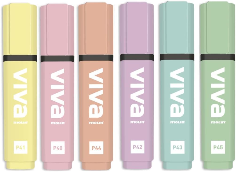 Marcador tinta pastel VIVA, bolsa de 6. Ctn/80
