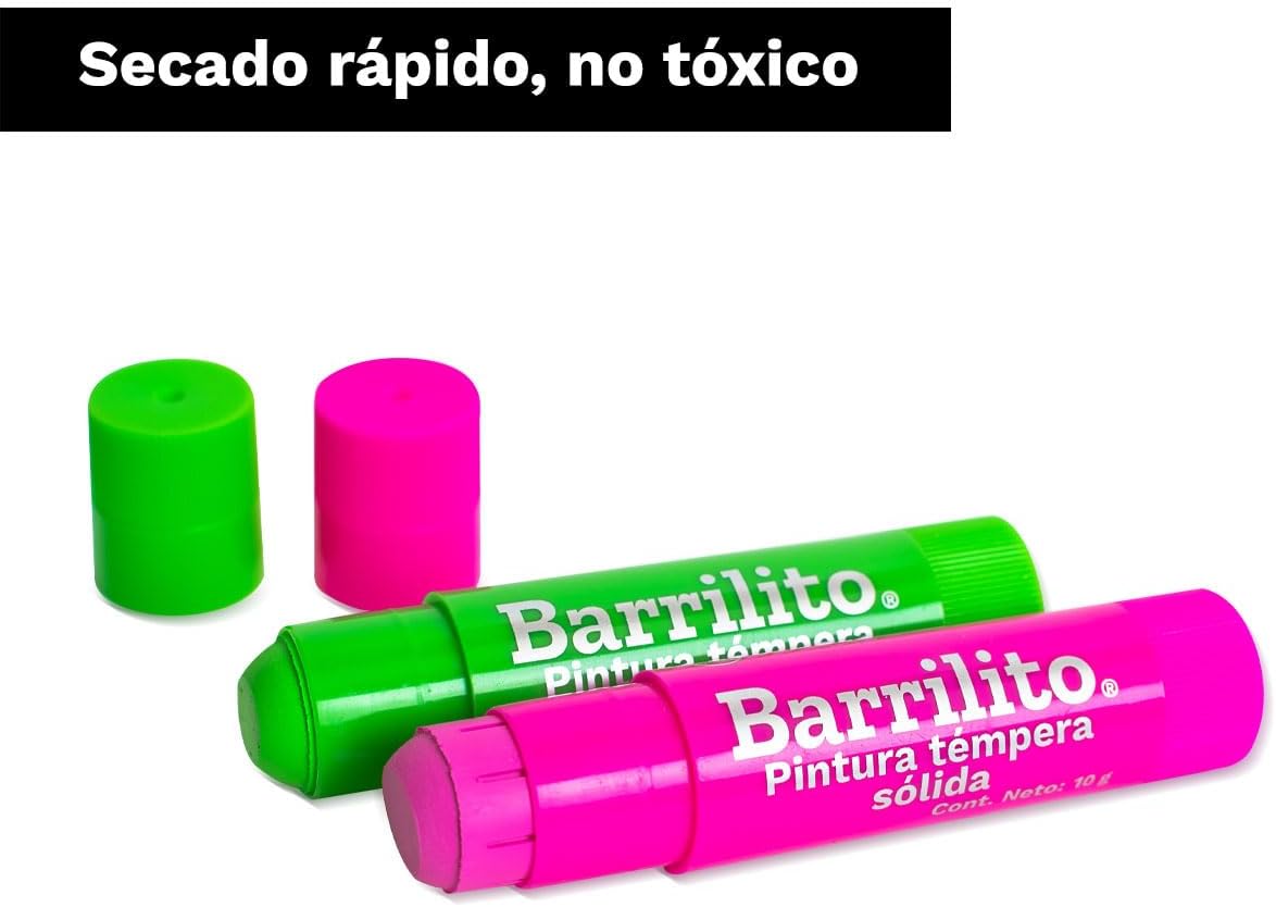 Barras Tempera Solida pk/12 colores diferentes intensos B/P