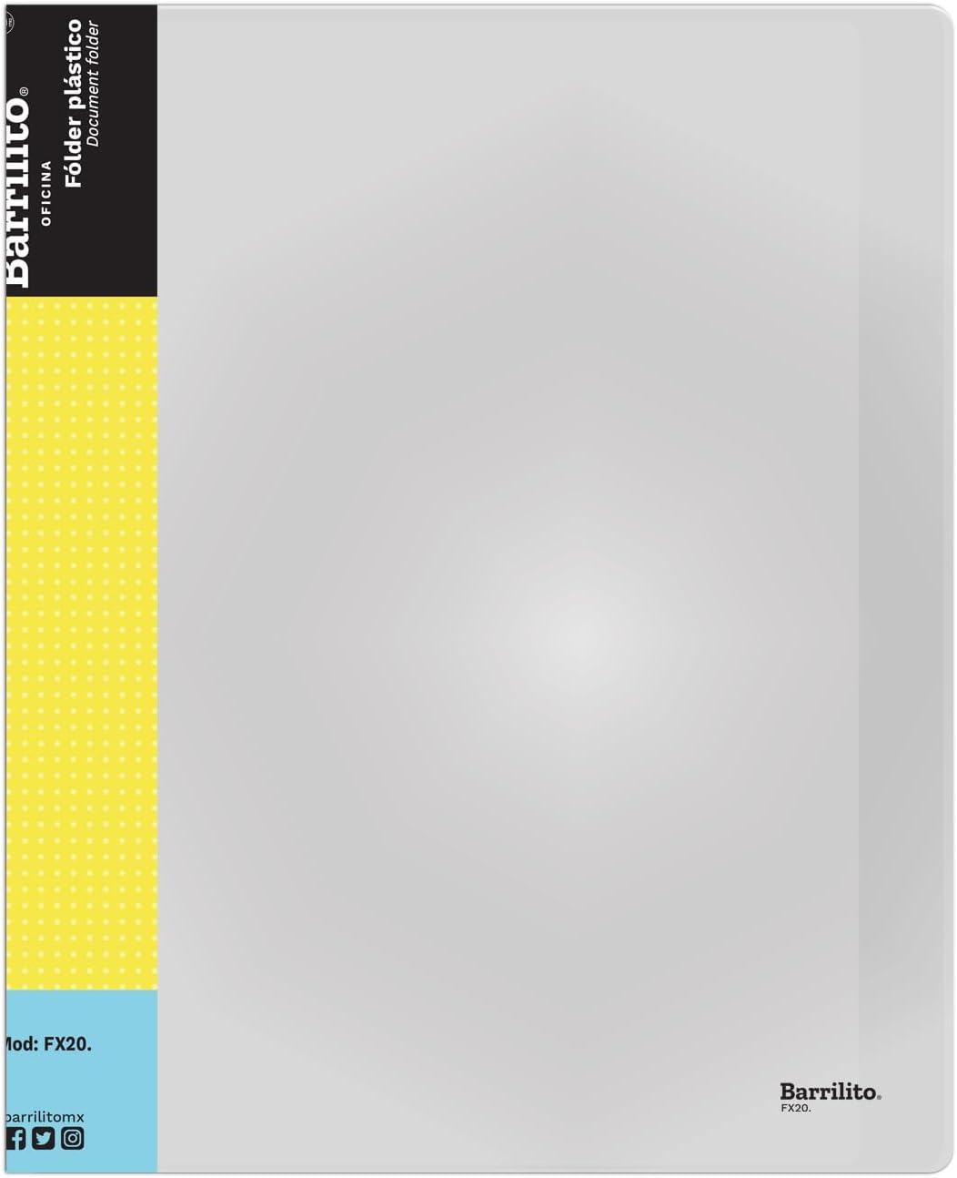 Folder Plastico Carta con 20 separadores de hoja colores surtidos pk/12pz.