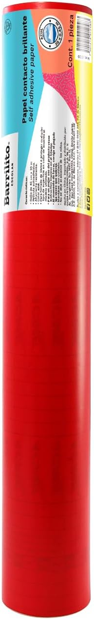 Contac Paper Rojo de 0.45x1.5m, caaja/15rollos